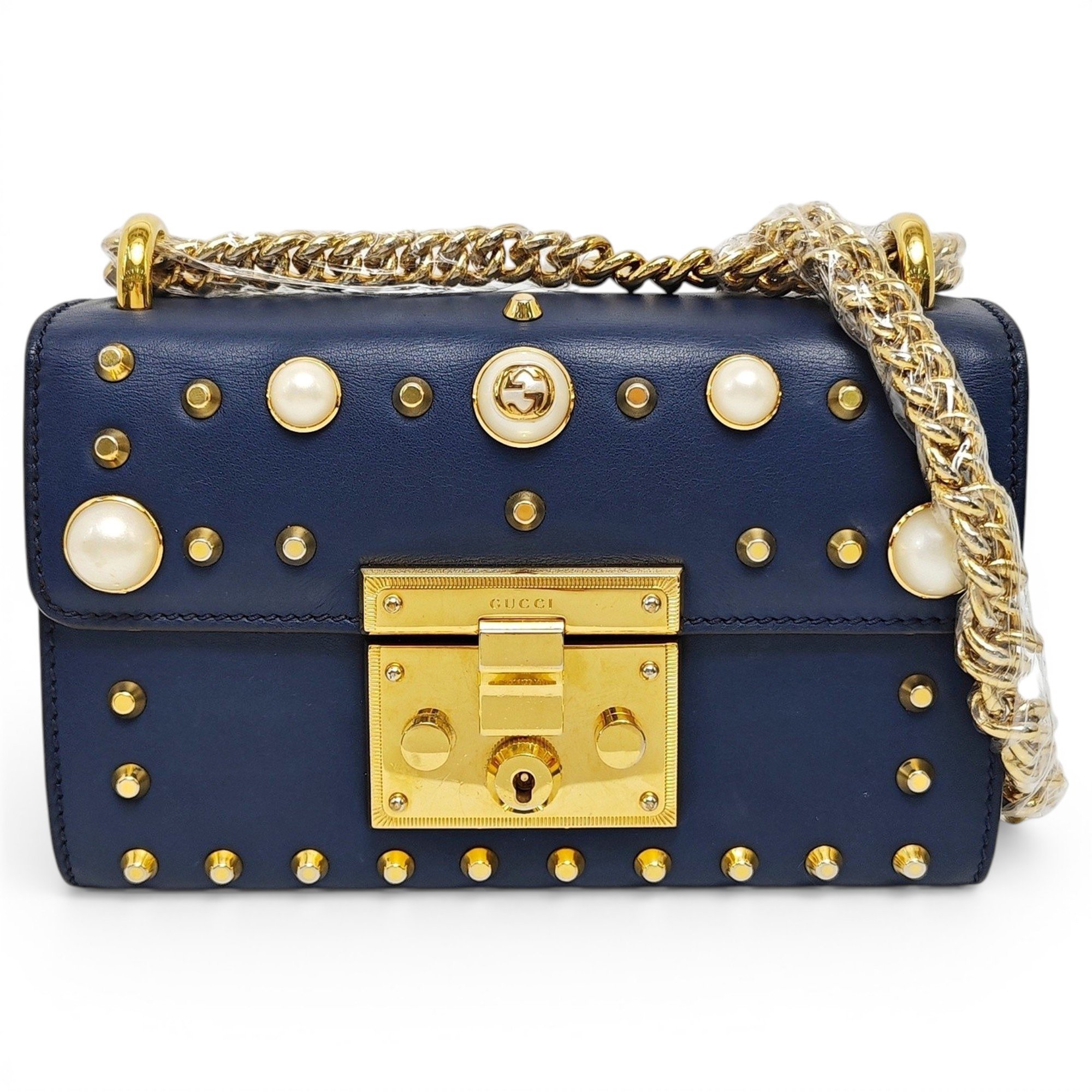 Padlock leather handbag
