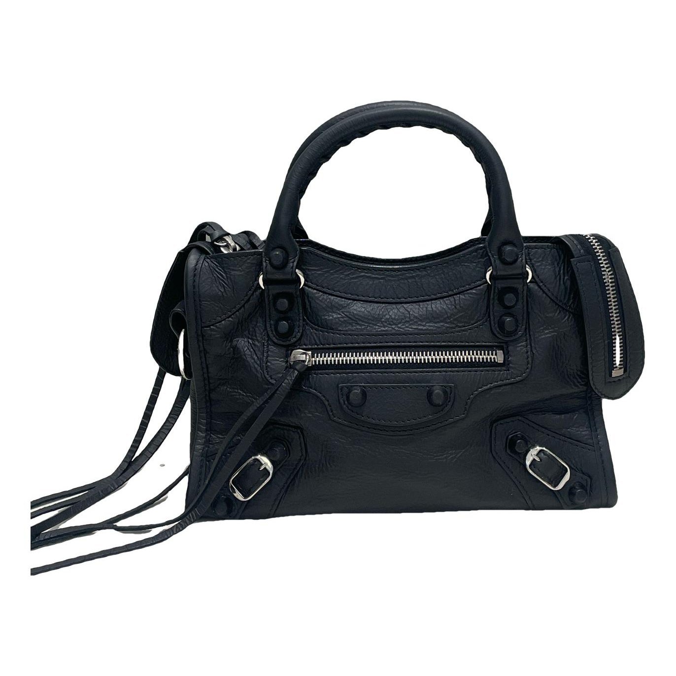 City leather handbag