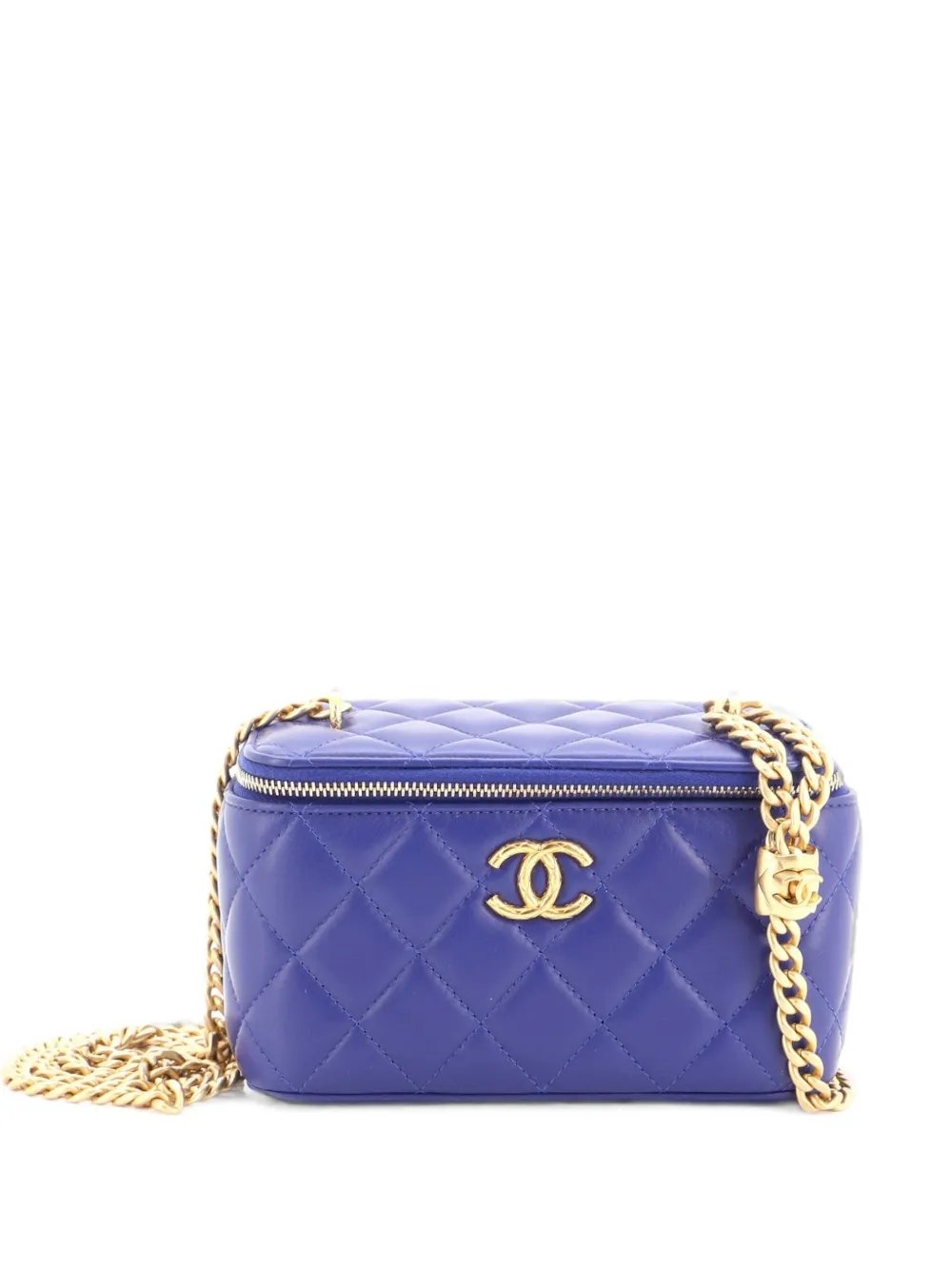 All Slide Long Vanity Case with Chain Quilted Lambskin Small crossbody bag