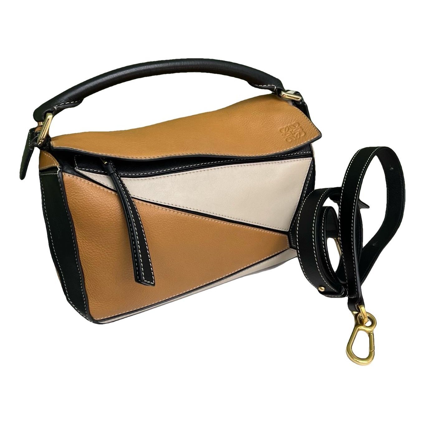 Puzzle leather handbag