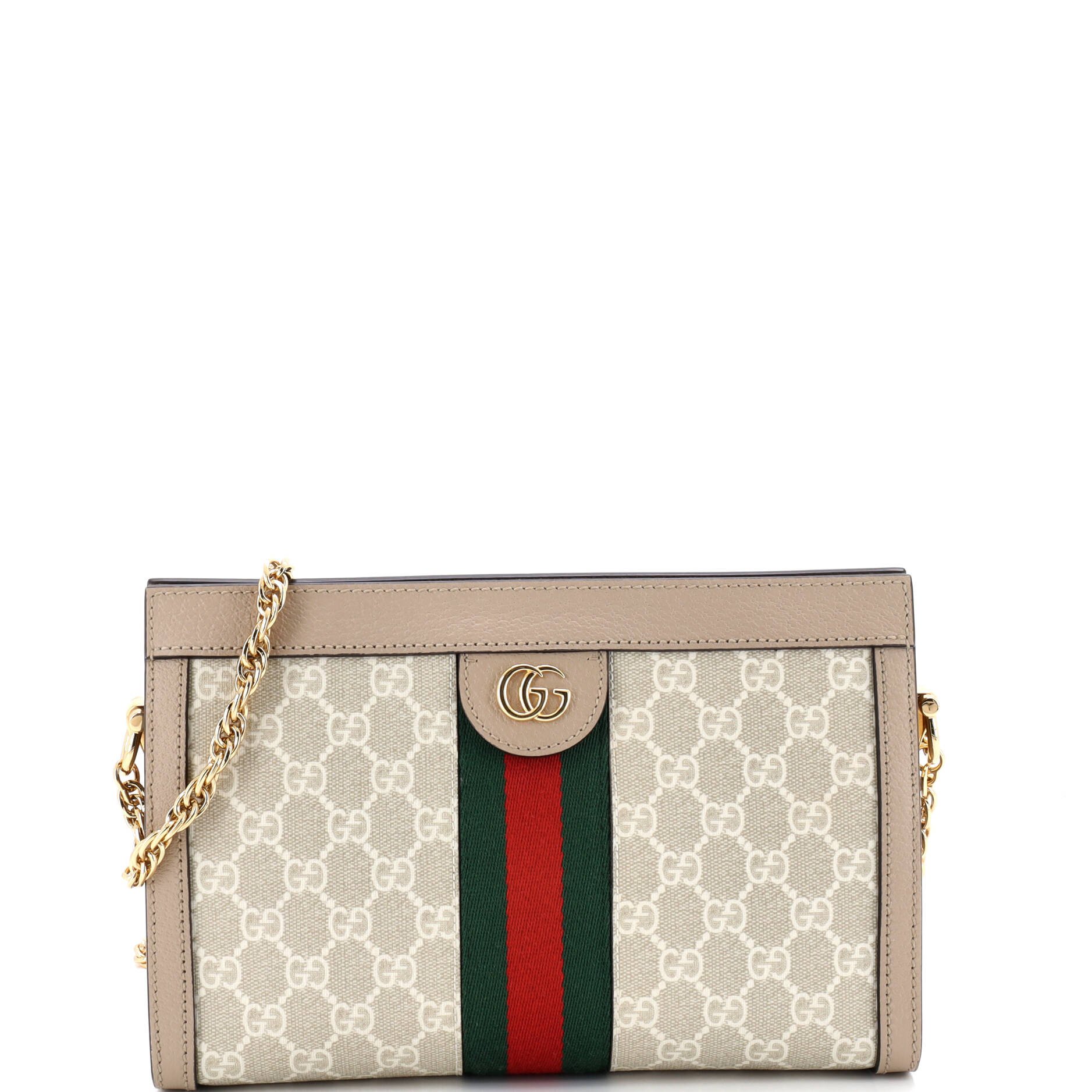 Gucci Ophidia Chain Shoulder Bag GG Coated Canvas Small