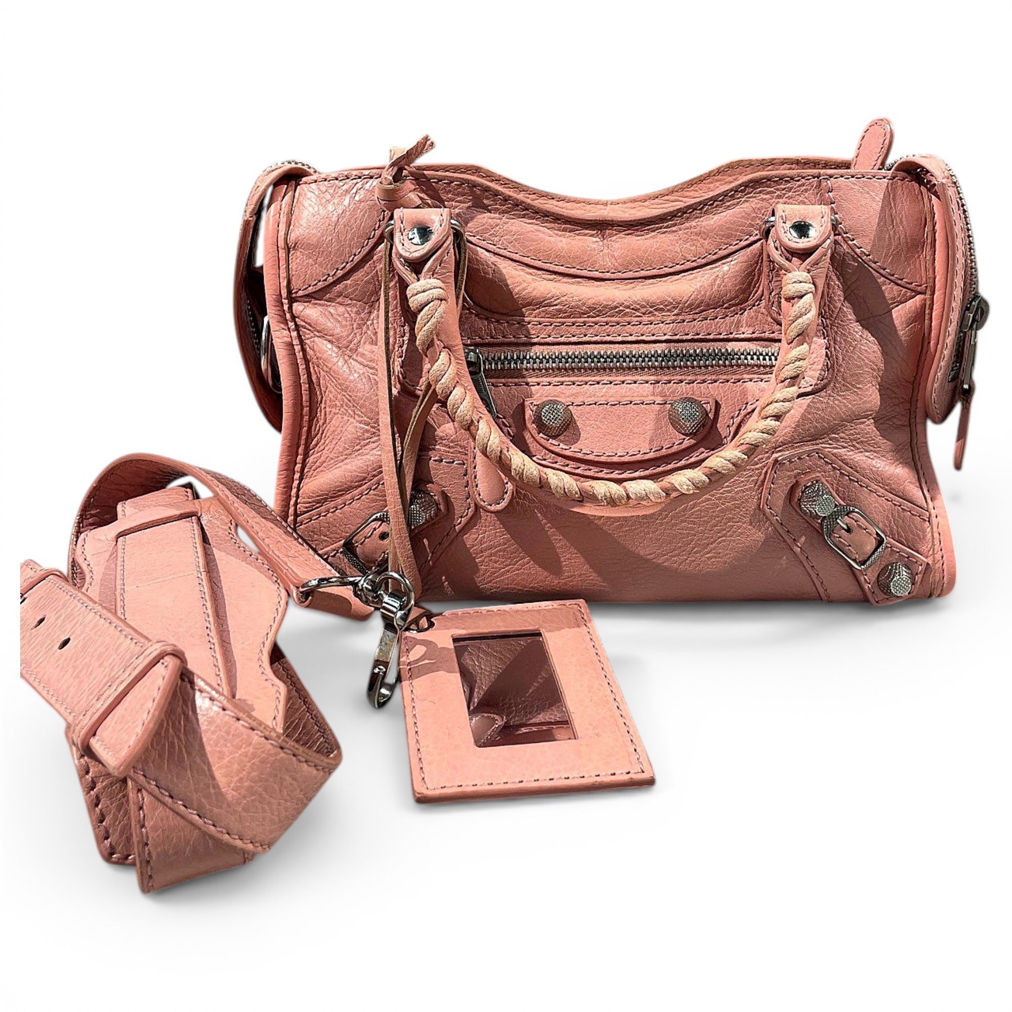 City leather handbag