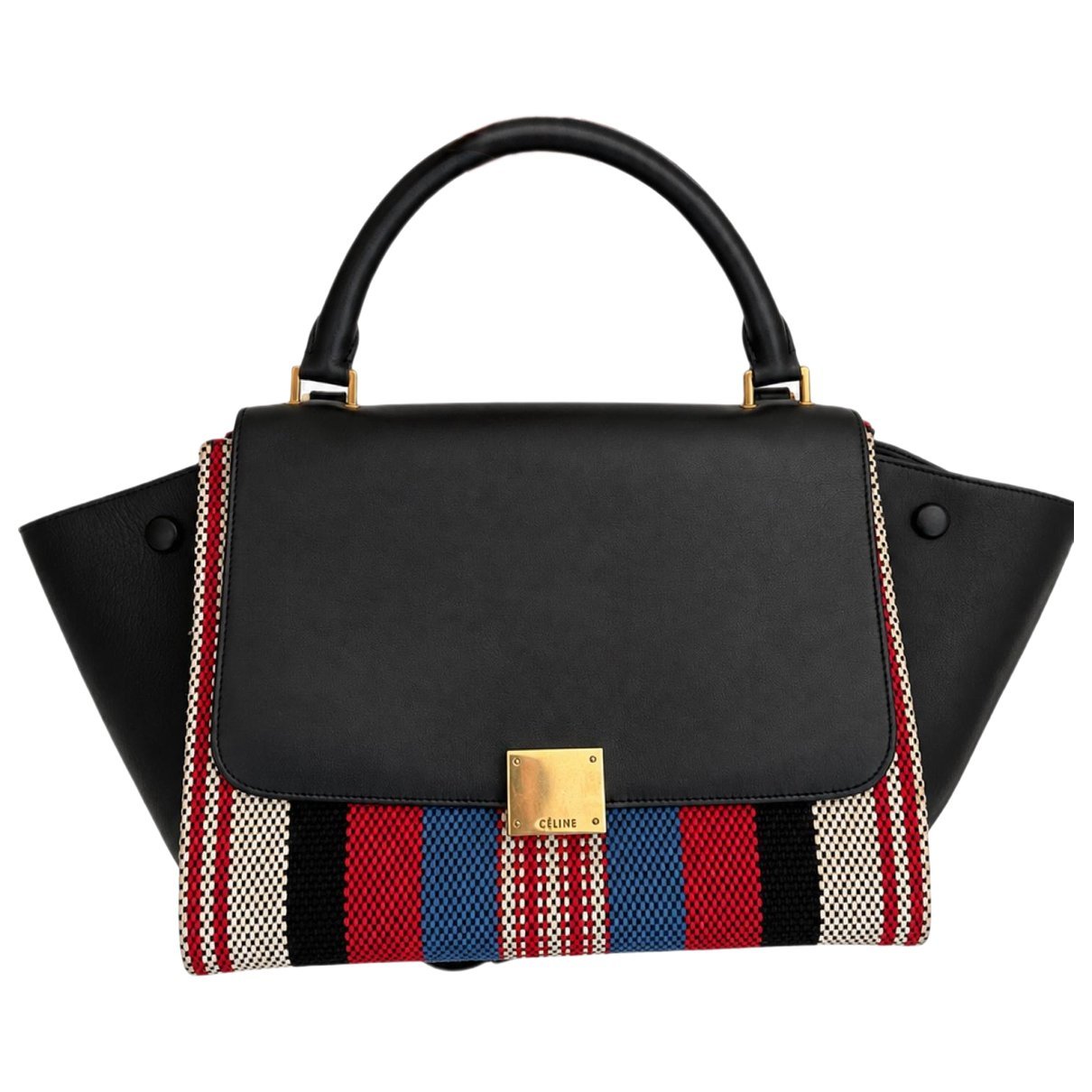 Trapèze leather handbag