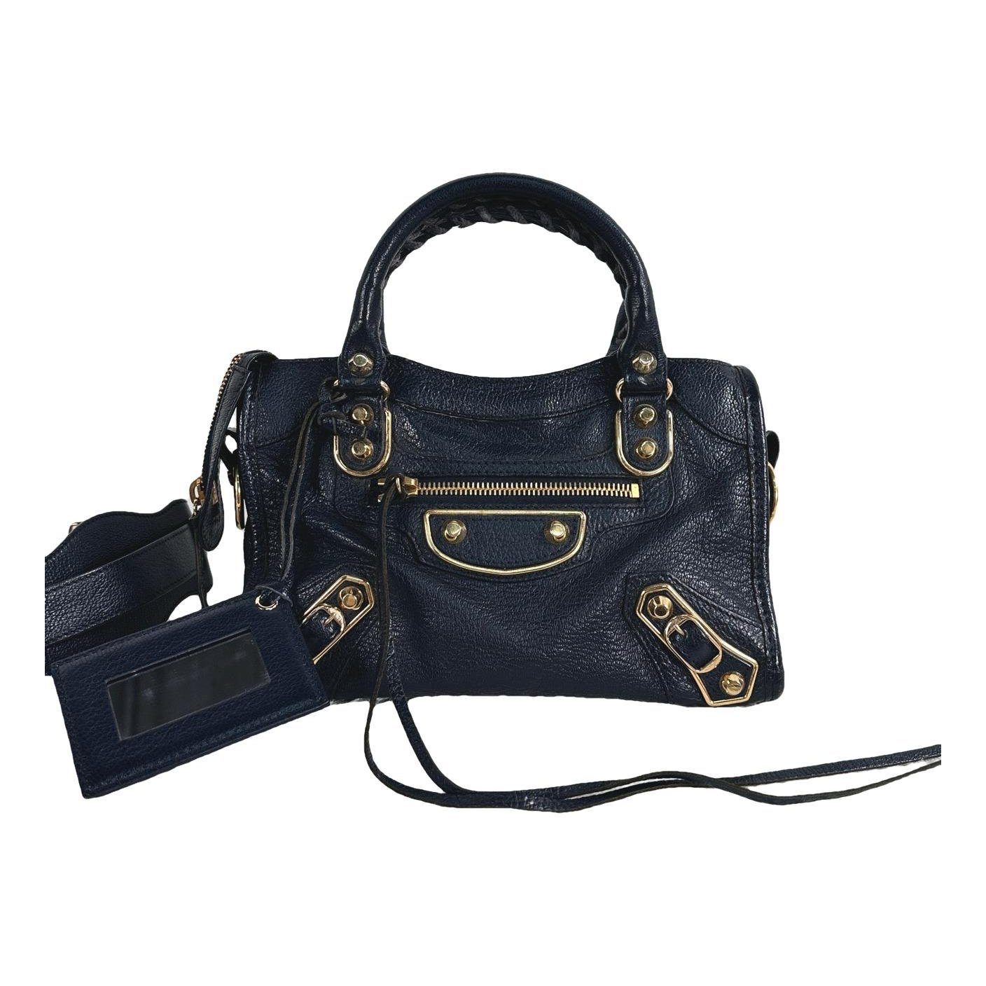 Classic Metalic leather handbag