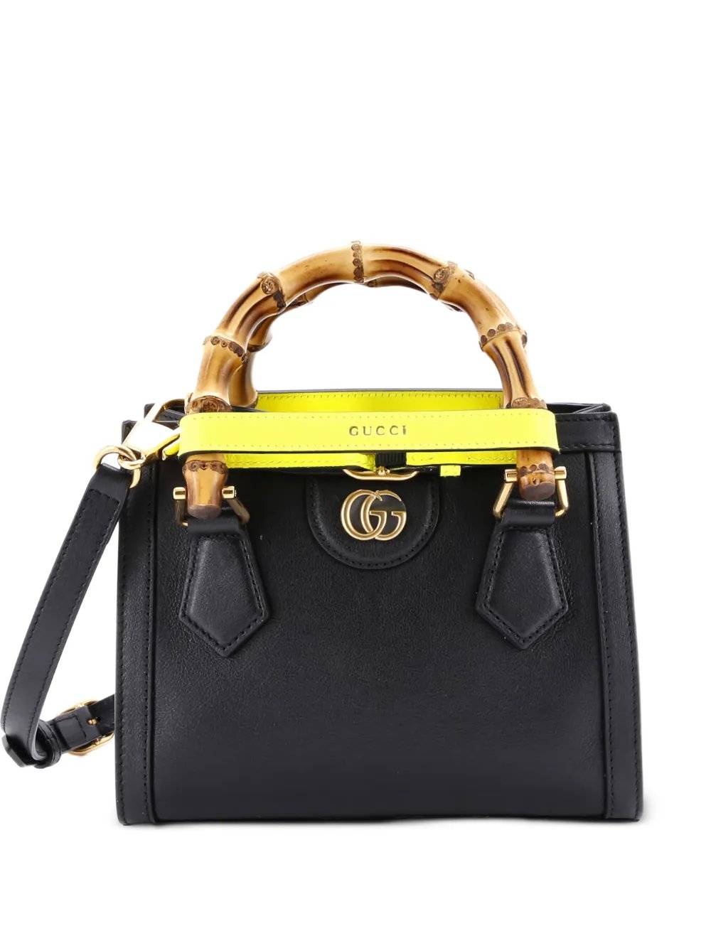 Diana NM Bamboo Handle Tote Leather Mini crossbody bag