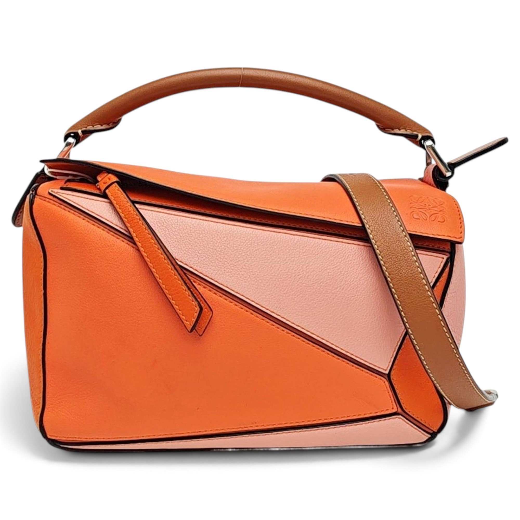Puzzle leather handbag