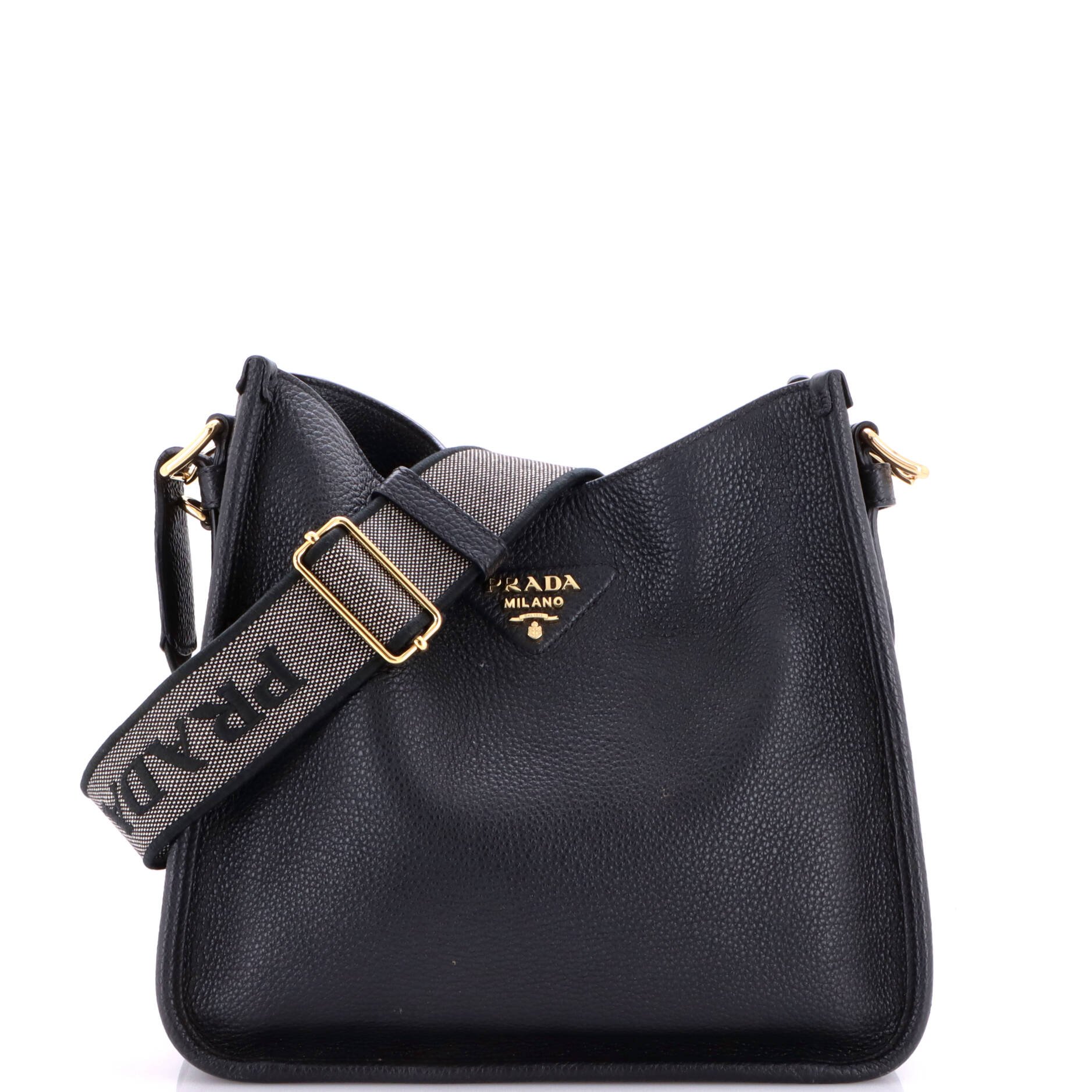 Logo Strap Crossbody Bag Vitello Daino Medium
