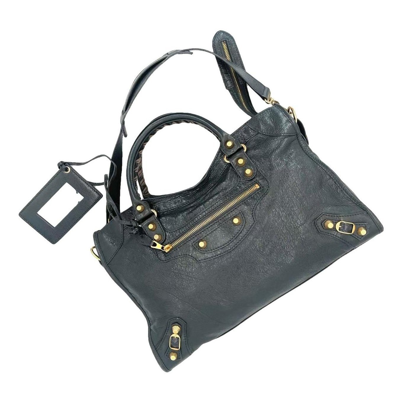 City leather handbag