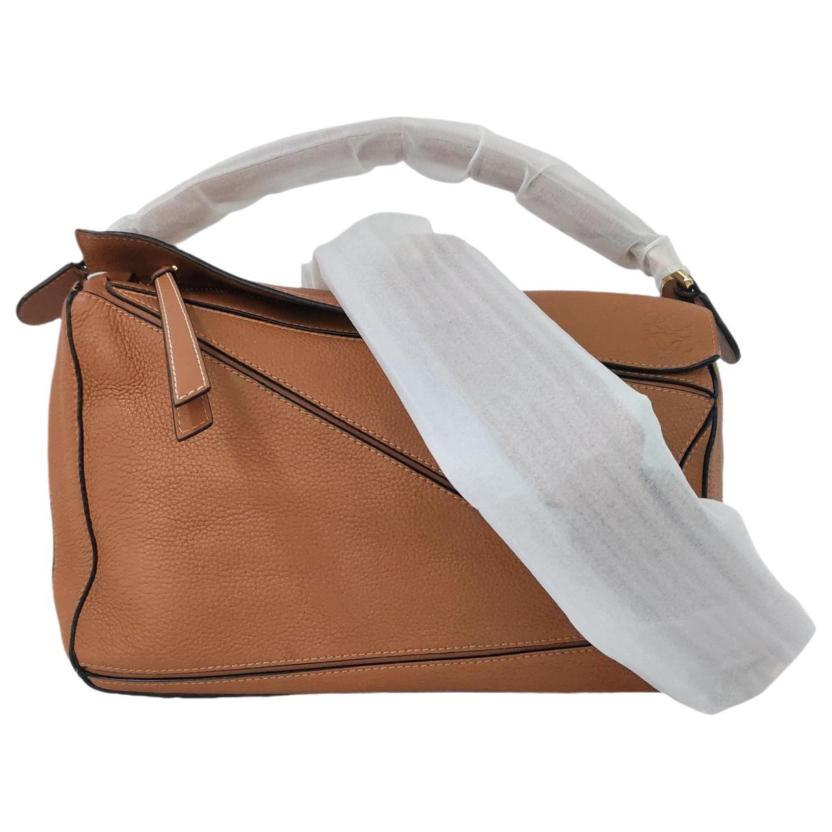 Puzzle leather handbag