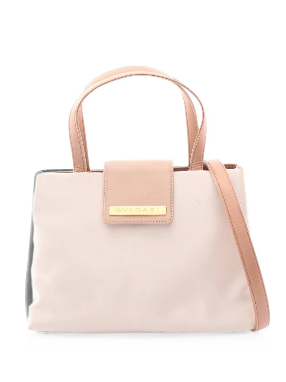 Bvlgari 2000s two-way leather-trim handbag