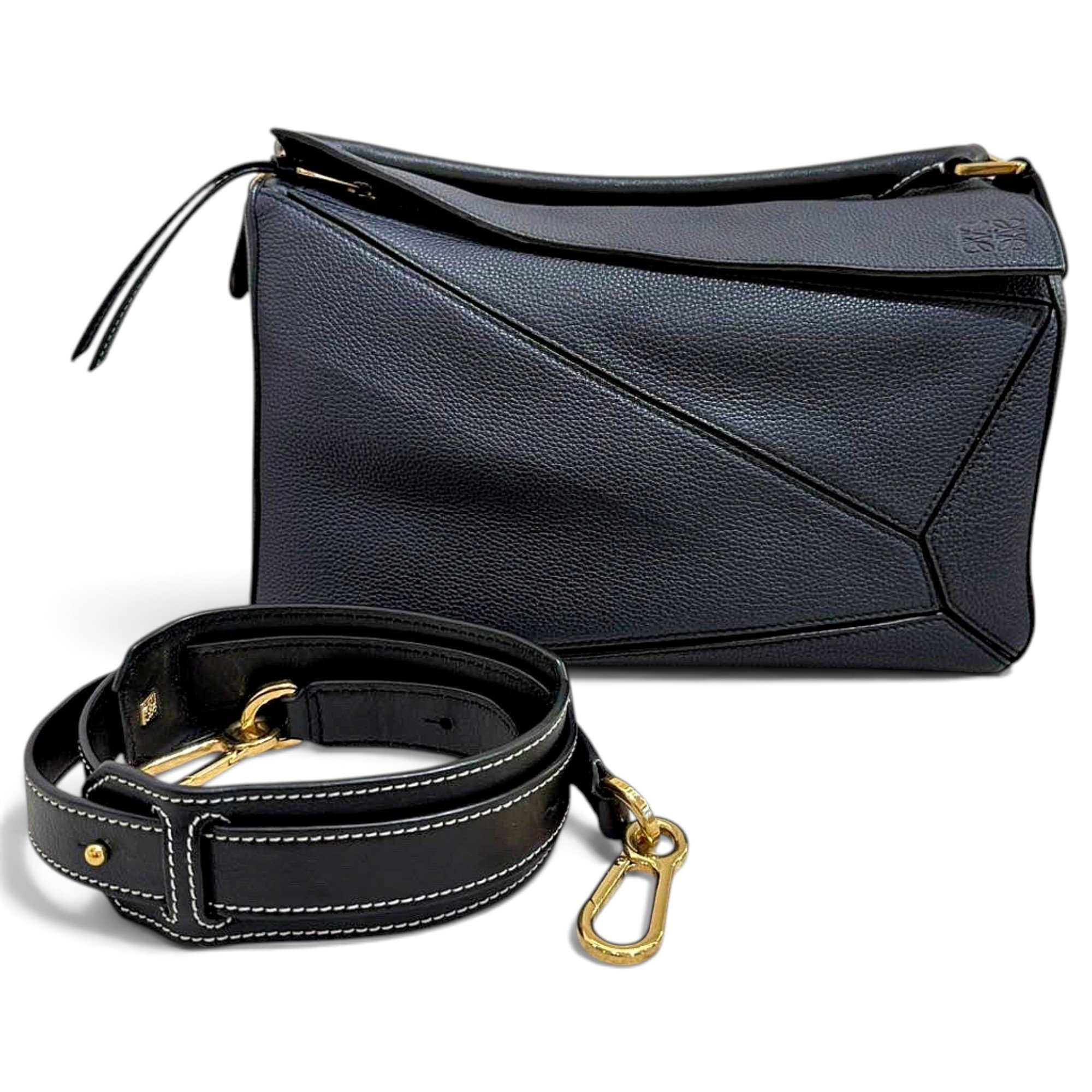 Puzzle leather handbag