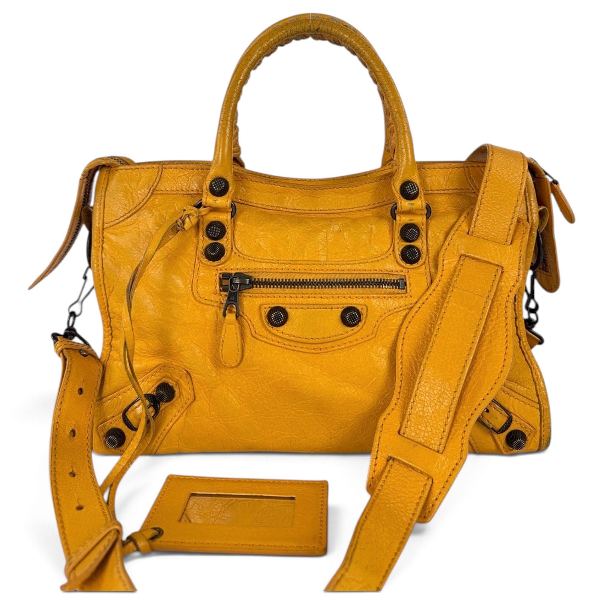 City leather handbag