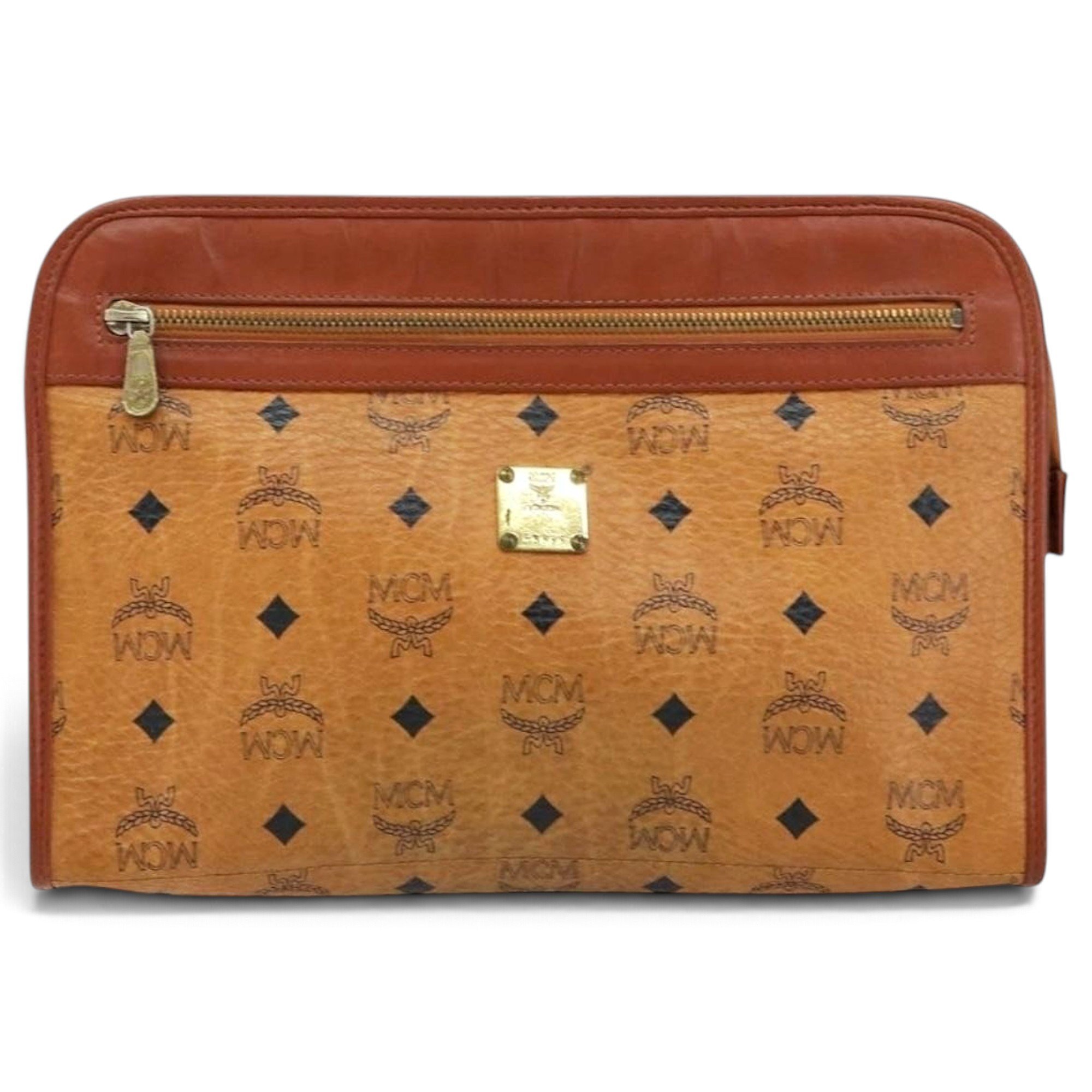 Leather clutch bag