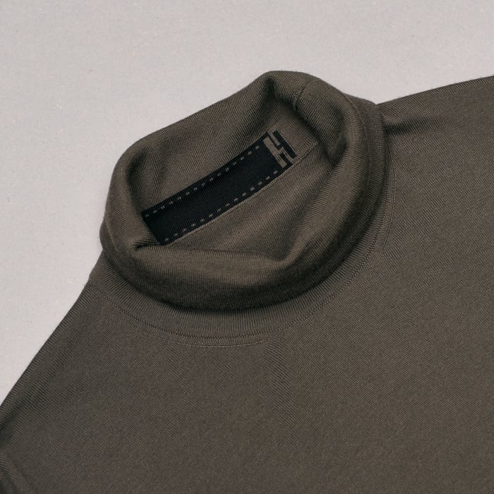 Taupe "Detail H" Turtleneck Sweater
