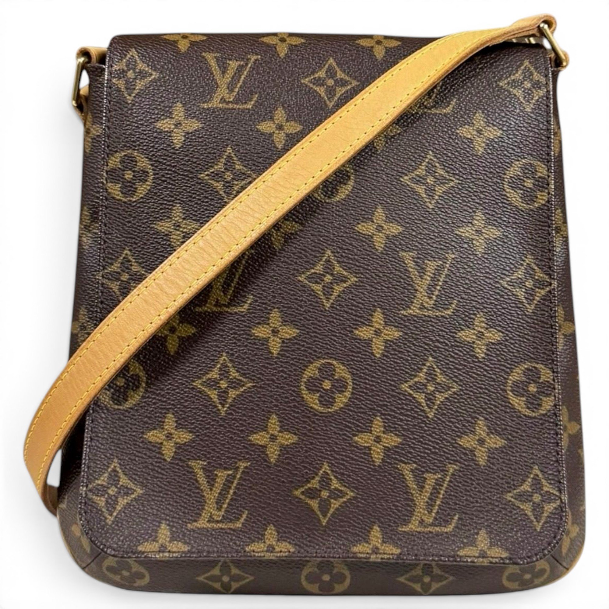 Musette cloth handbag