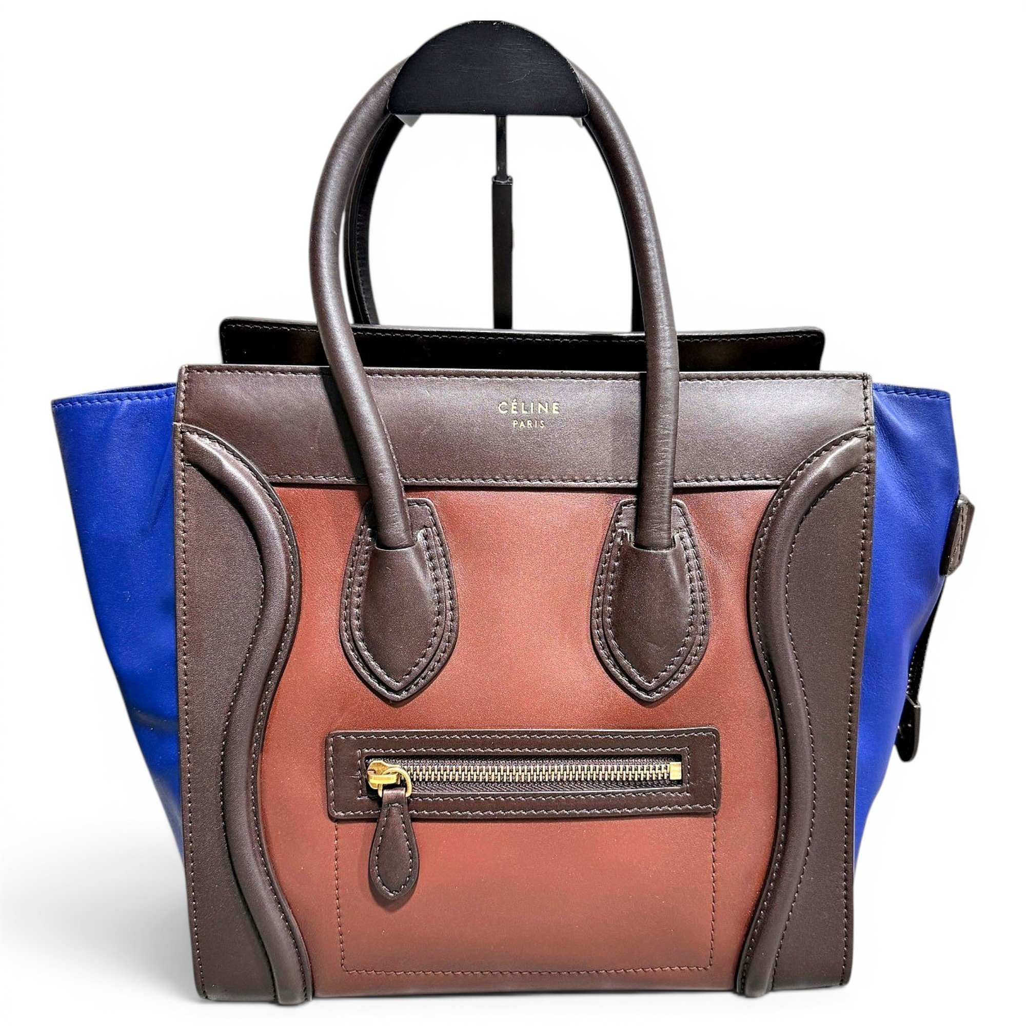Luggage pony-style calfskin handbag