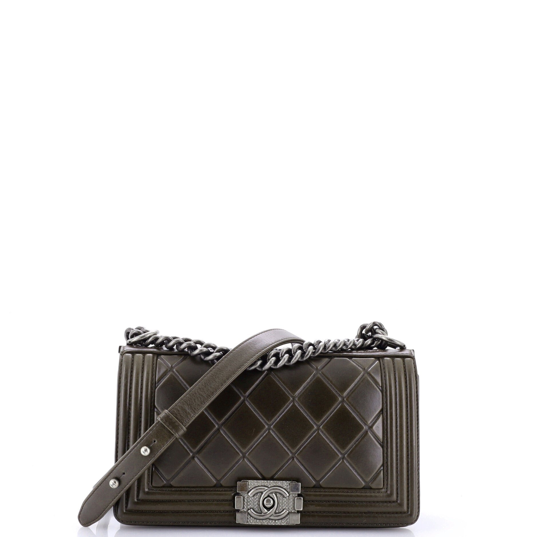 Paris-Salzburg Boy Flap Bag Embossed Calfskin Old Medium