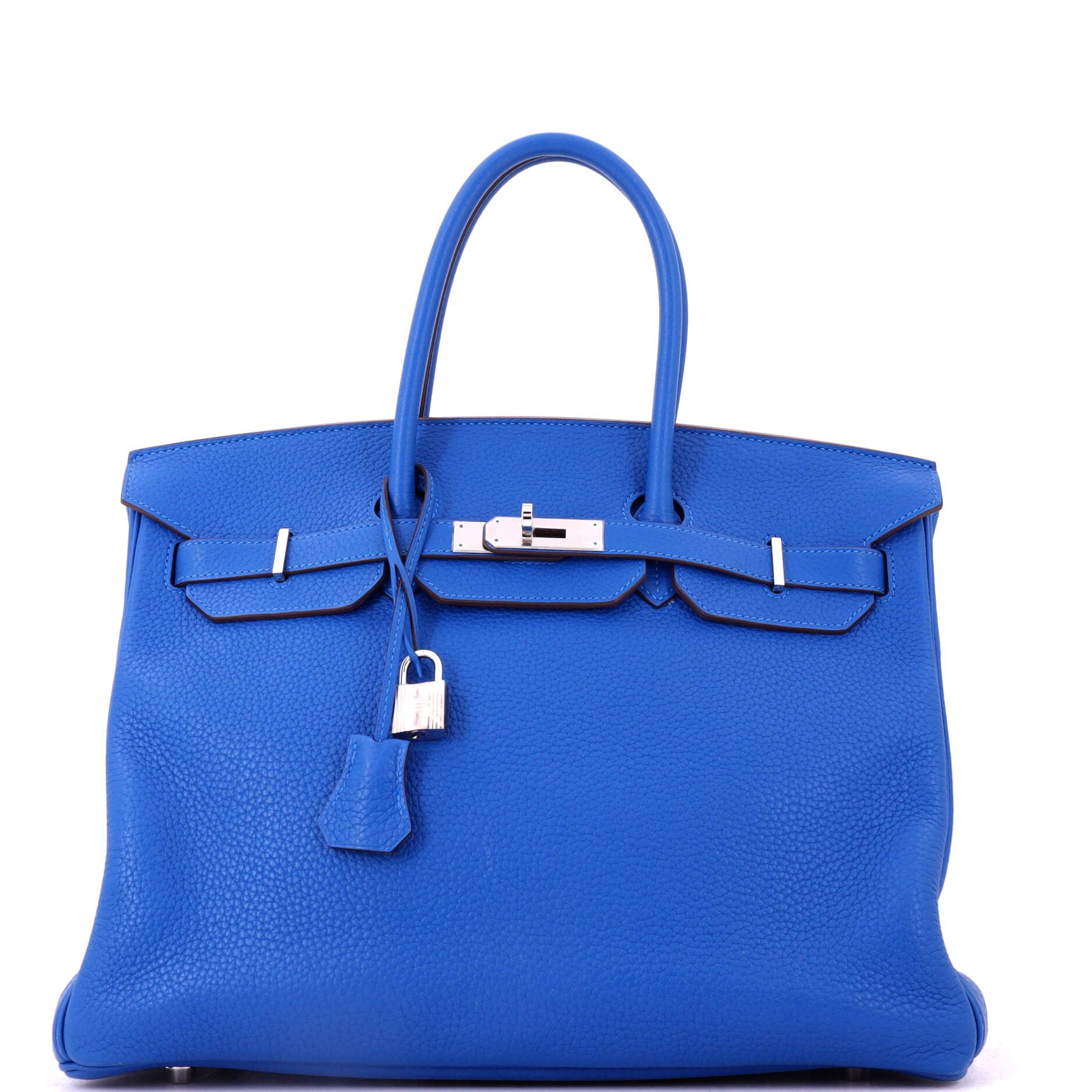 Birkin Handbag Mykonos Clemence with Palladium Hardware 35