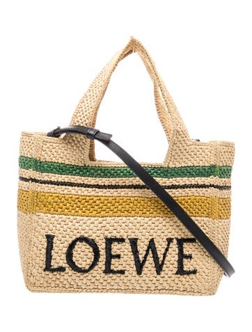 Raffia Paula's Ibiza Logo tote bag Small 2023