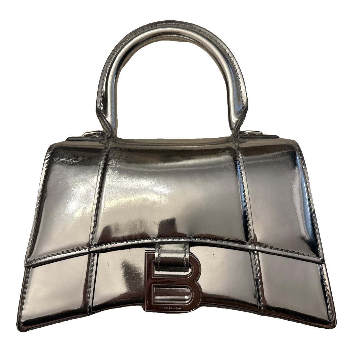 Hourglass leather handbag