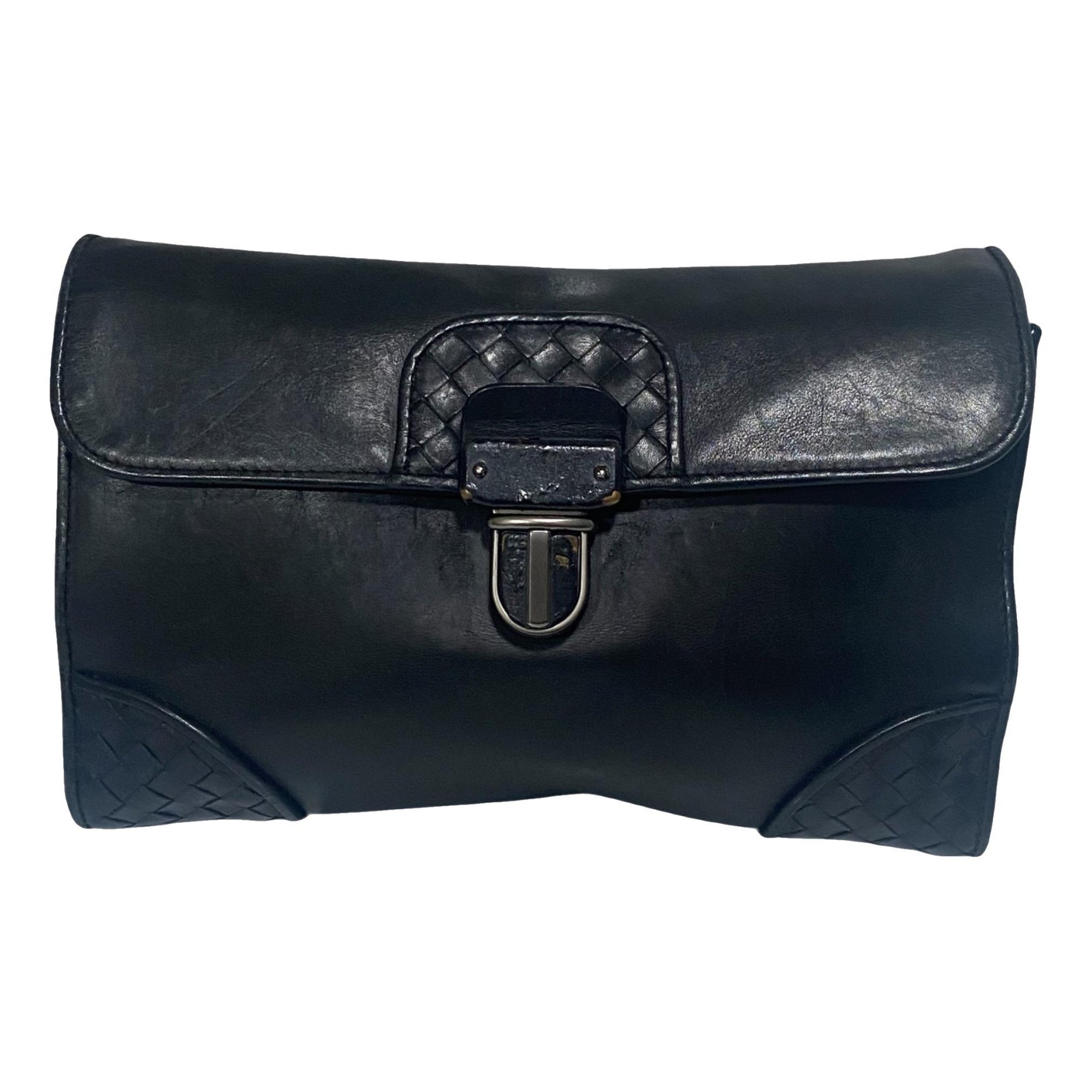 Leather clutch bag