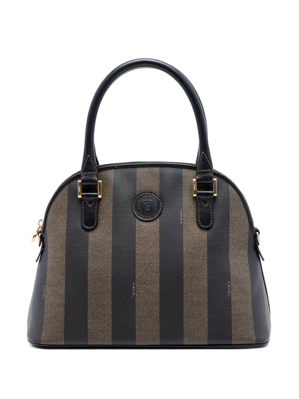 Fendi 20th Century Pequin Coated Canvas Dome satchel