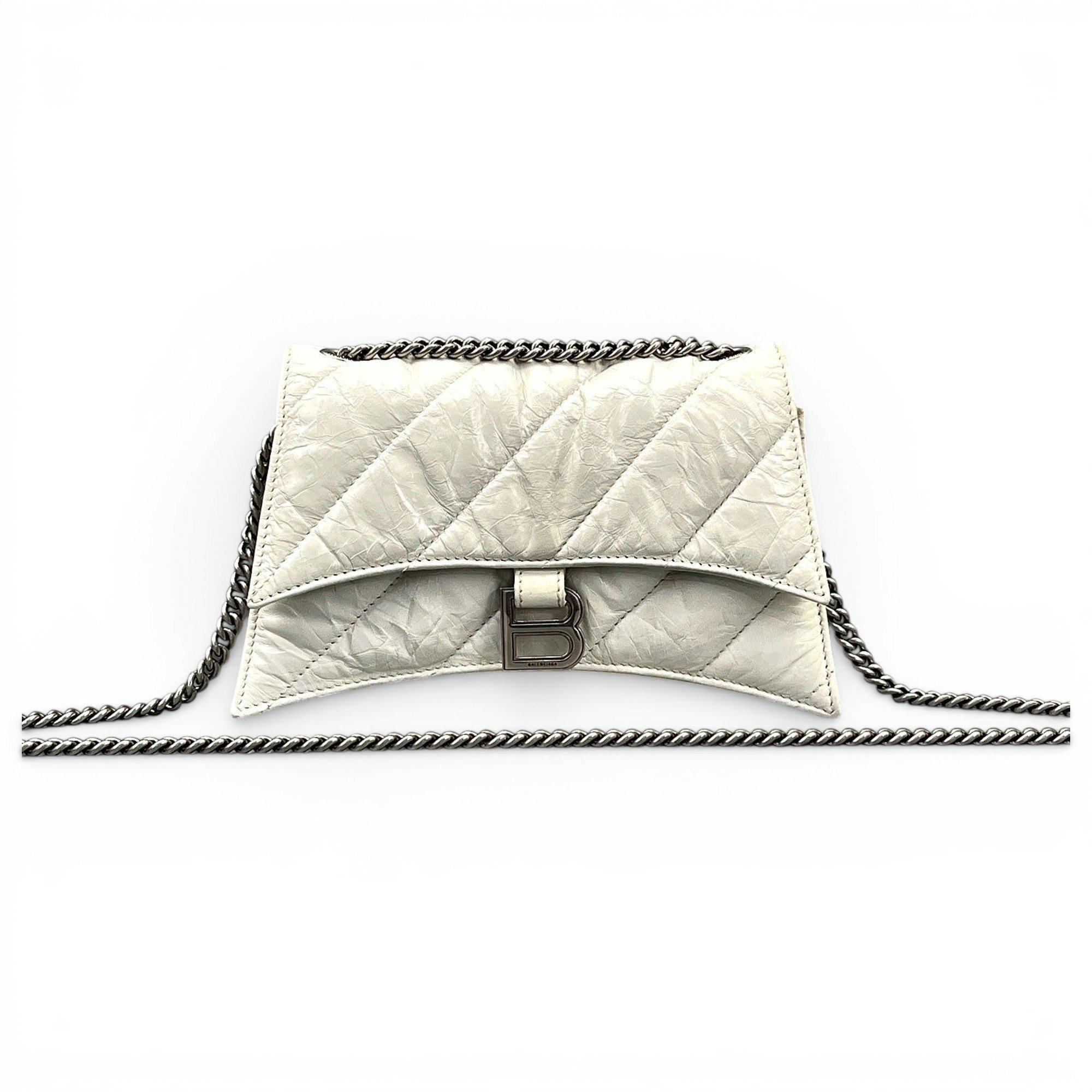 Hourglass leather crossbody bag