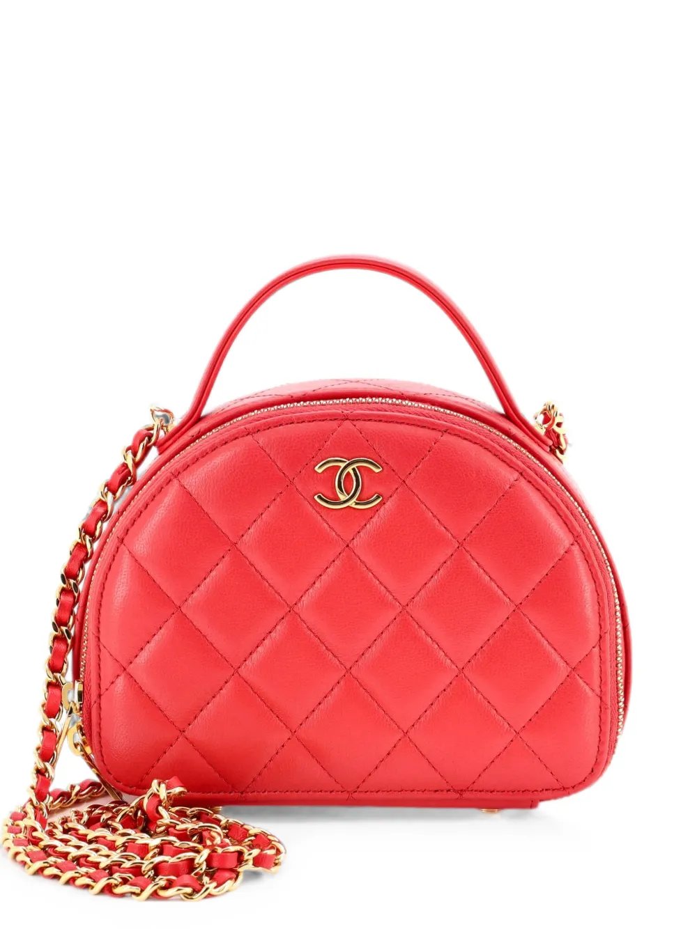 Chic Riviera Vanity Case with Chain Quilted Lambskin crossbody bag