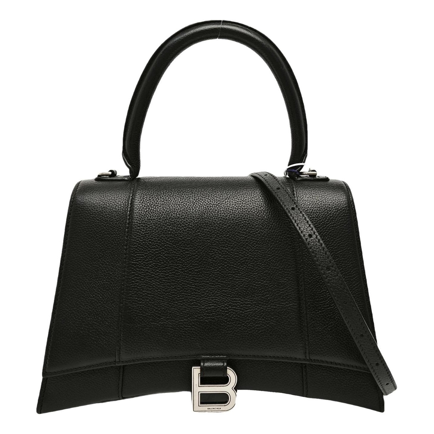 Hourglass leather handbag