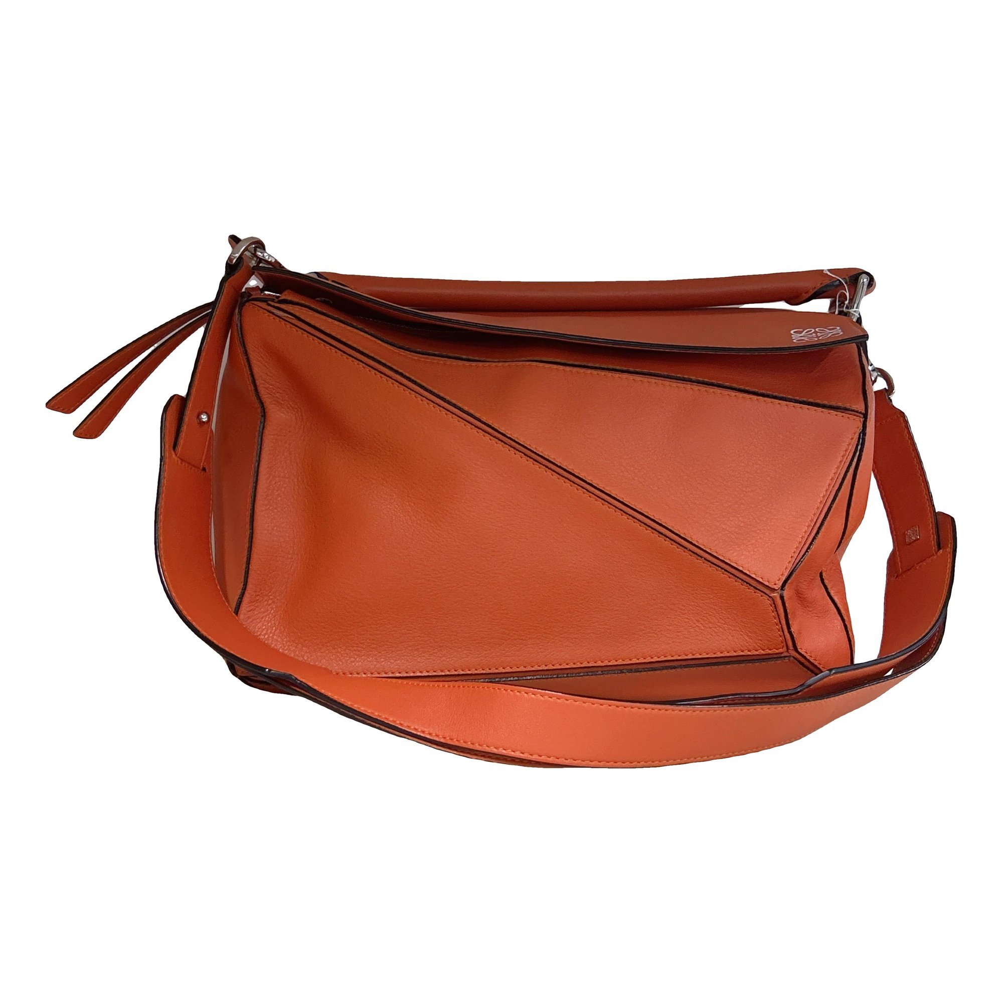 Puzzle leather handbag