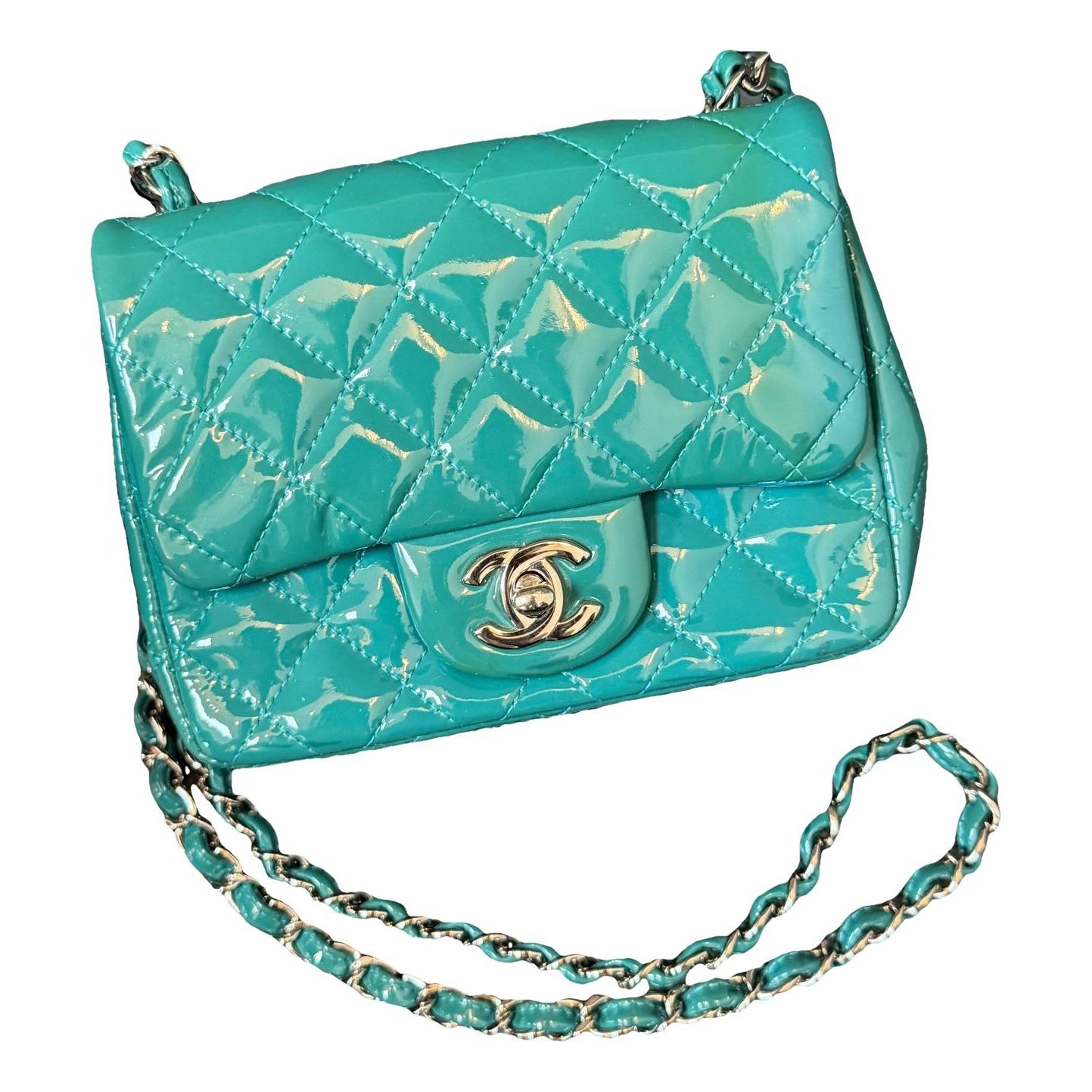 Trendy CC Flap patent leather handbag