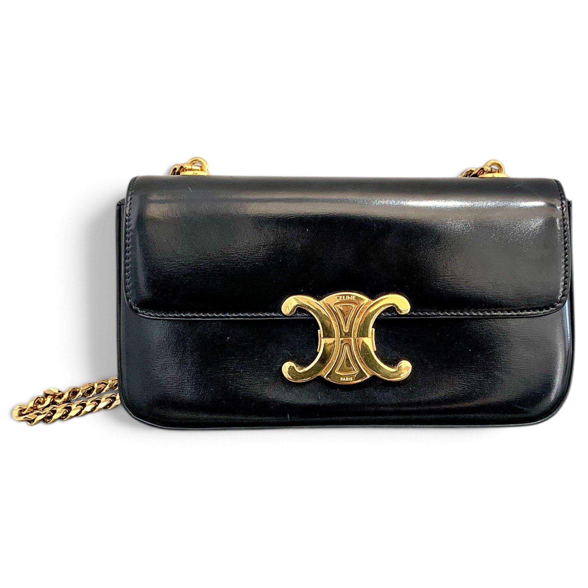 Triomphe chain leather crossbody bag