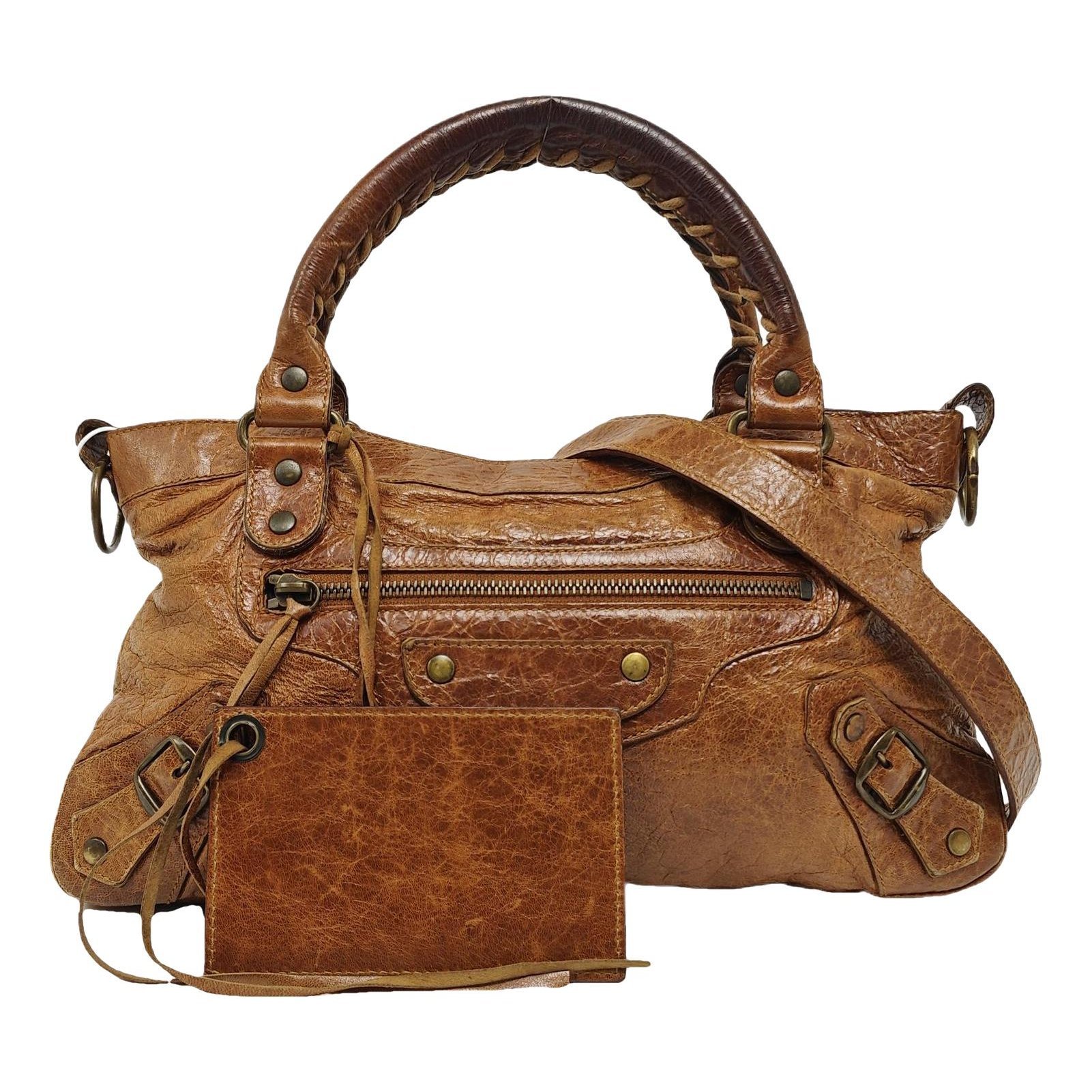 City leather handbag