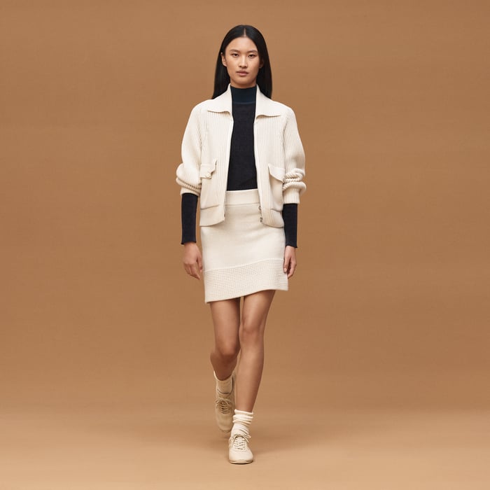 Blanc Naturel Cashmere Short Skirt