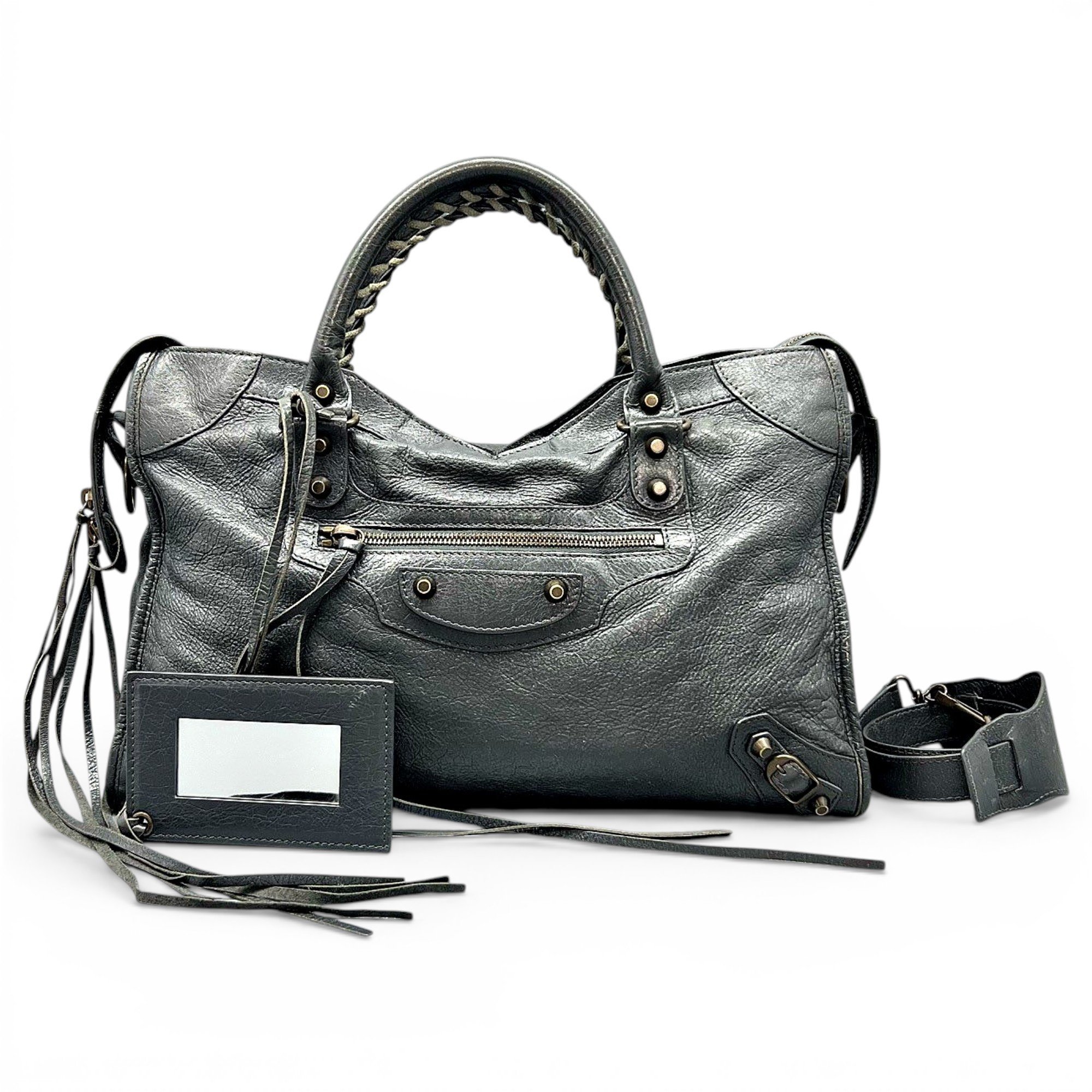 City leather handbag