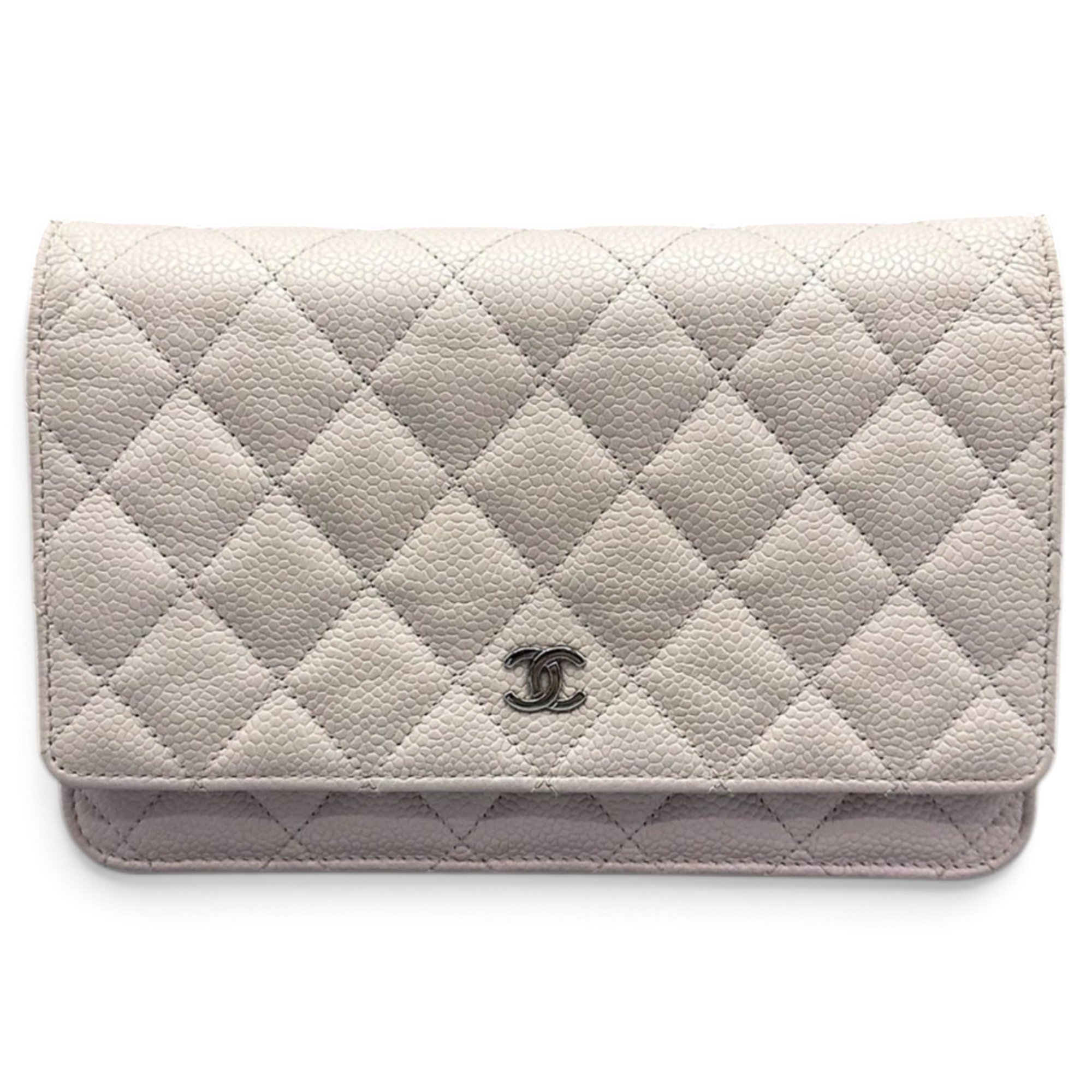 Trendy CC Wallet on Chain leather handbag