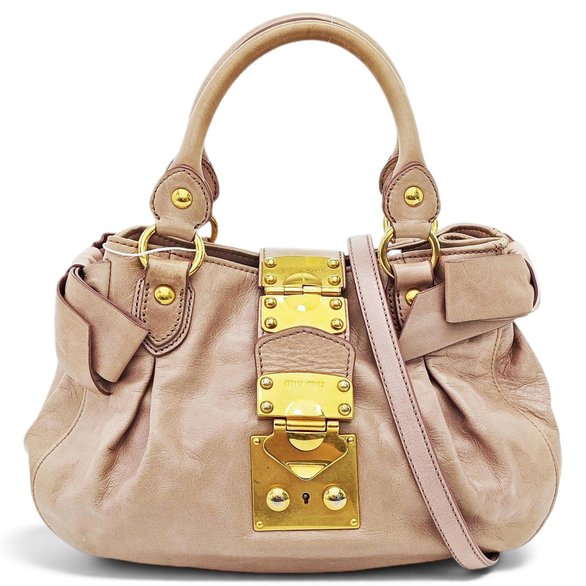 Coffer leather handbag
