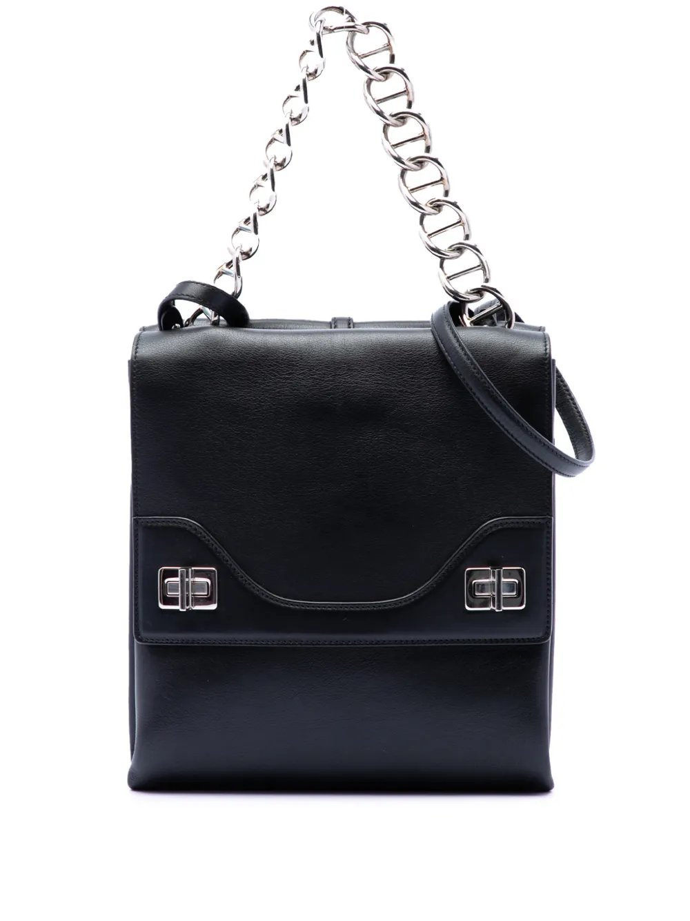 Prada 2000-2013 Soft Calf Double Turnlock satchel
