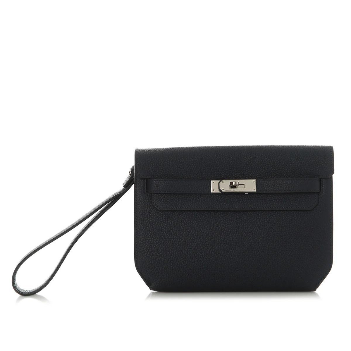 Leather clutch bag