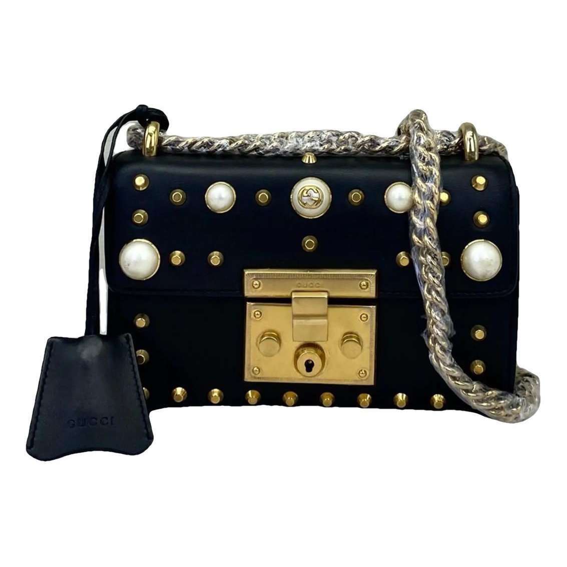 Padlock leather handbag