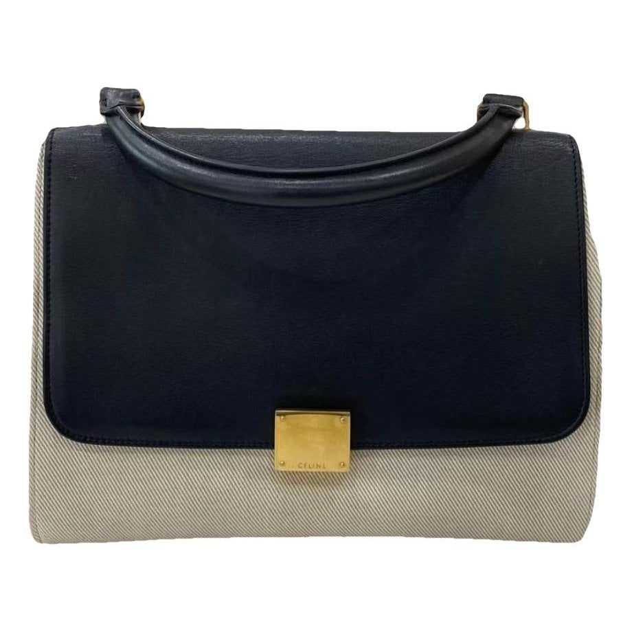 Trapèze leather handbag
