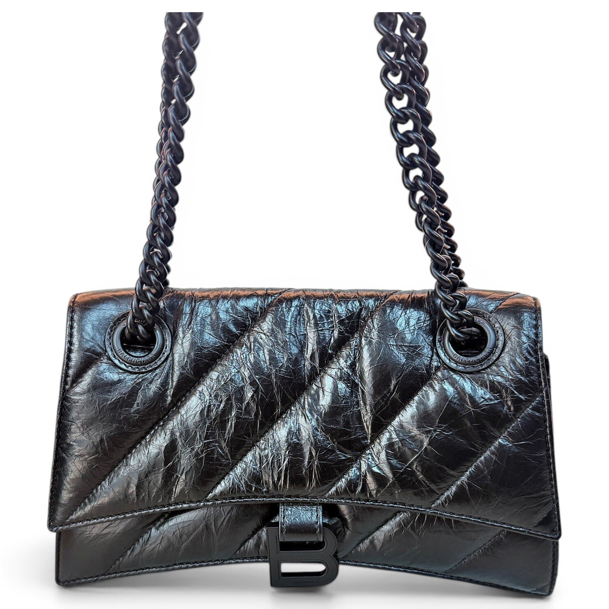 Crush leather handbag