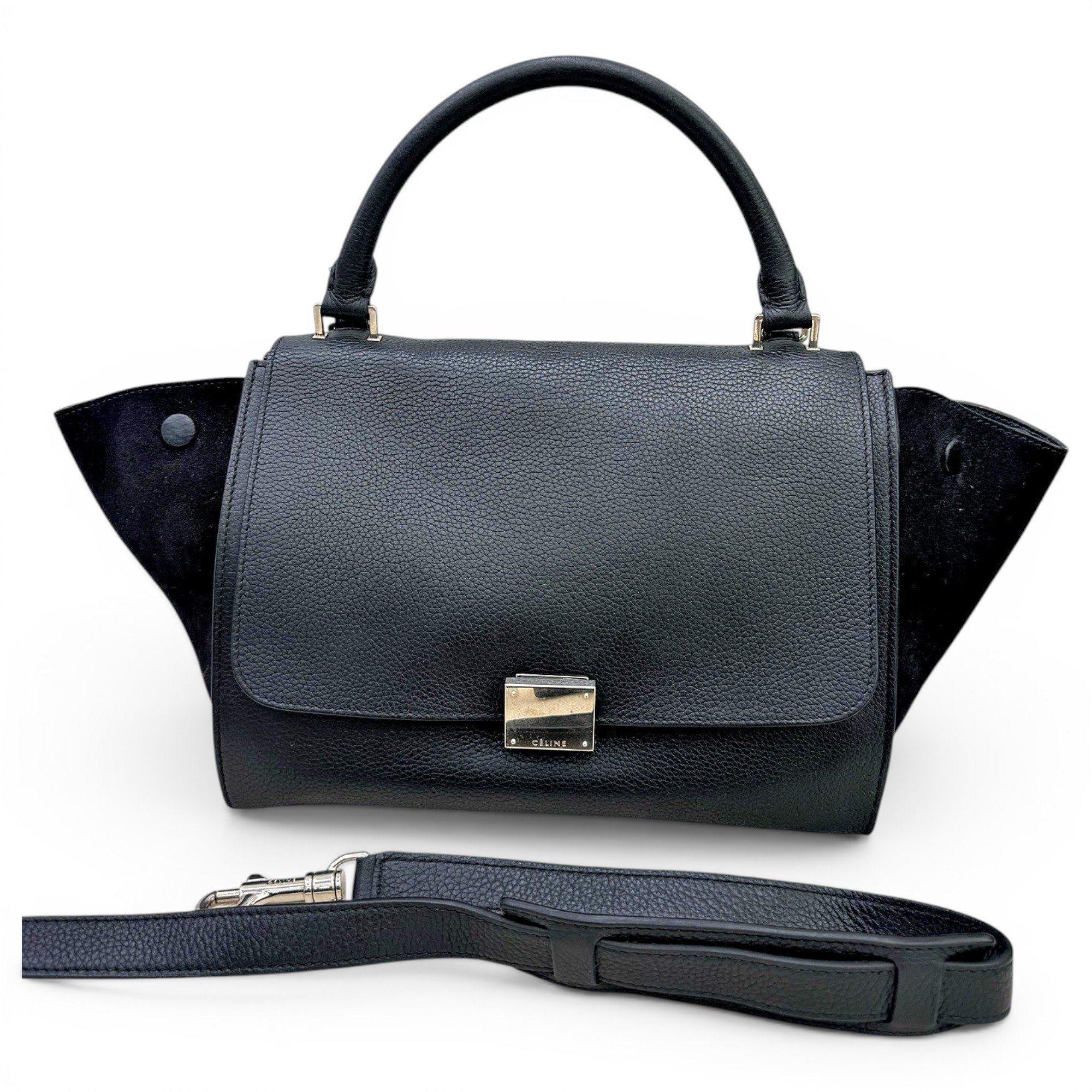Trapèze leather handbag