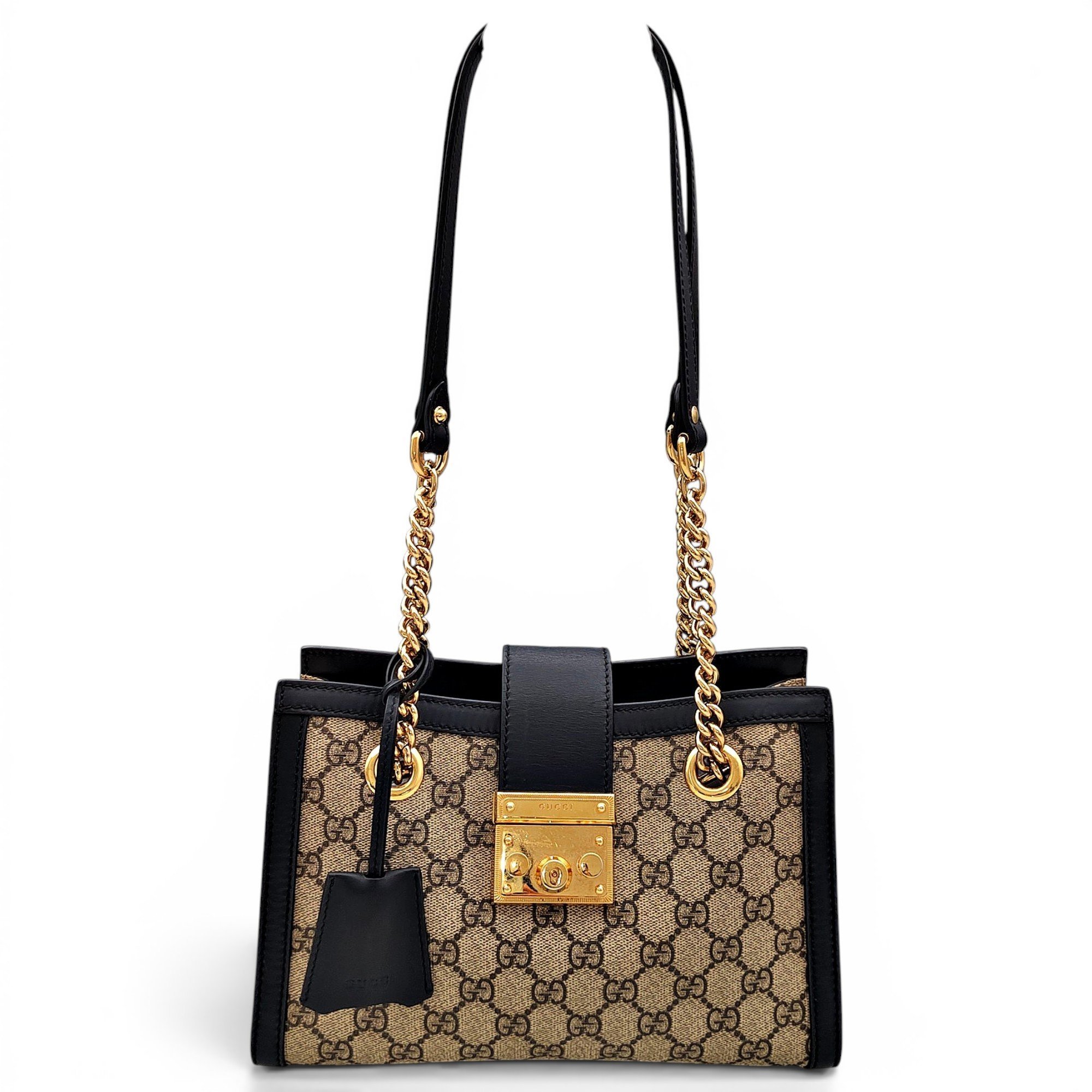 Padlock leather handbag
