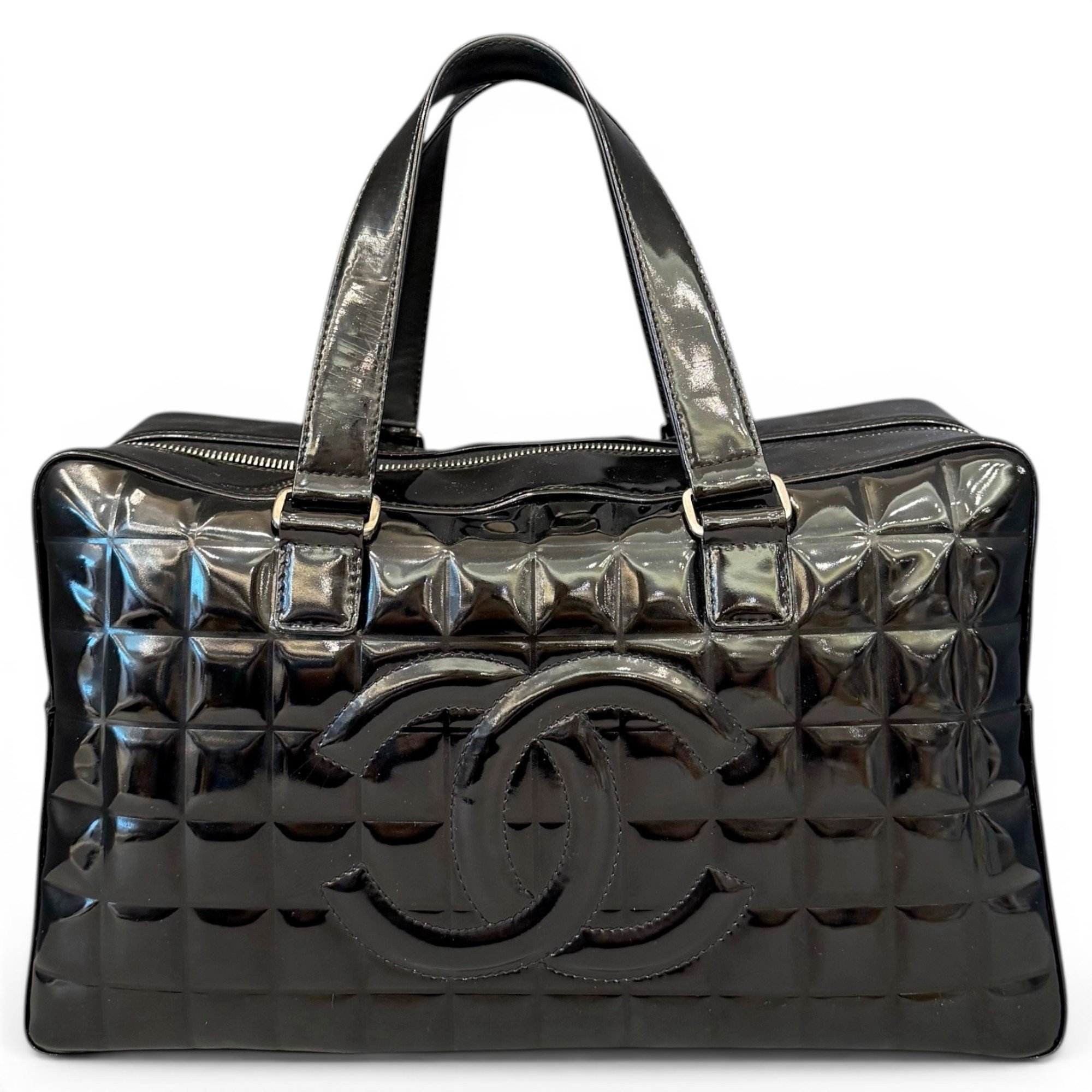 Patent leather handbag