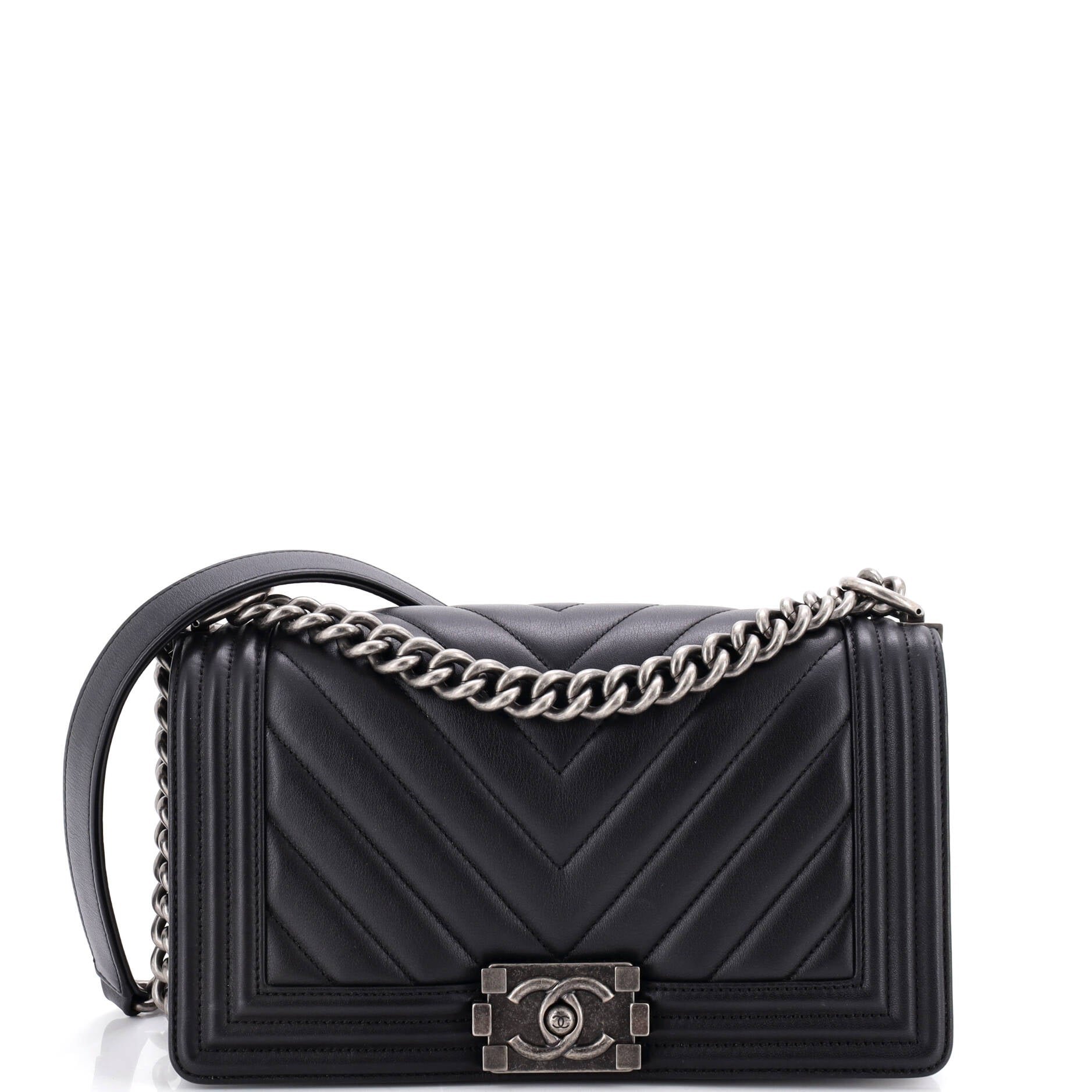 Boy Flap Bag Chevron Calfskin Old Medium