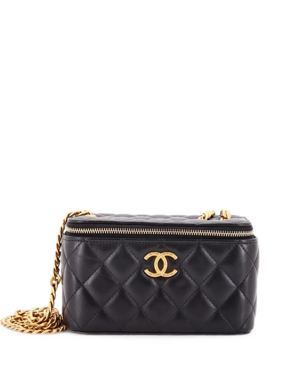 All Slide Long Vanity Case with Chain Quilted Lambskin Small crossbody bag