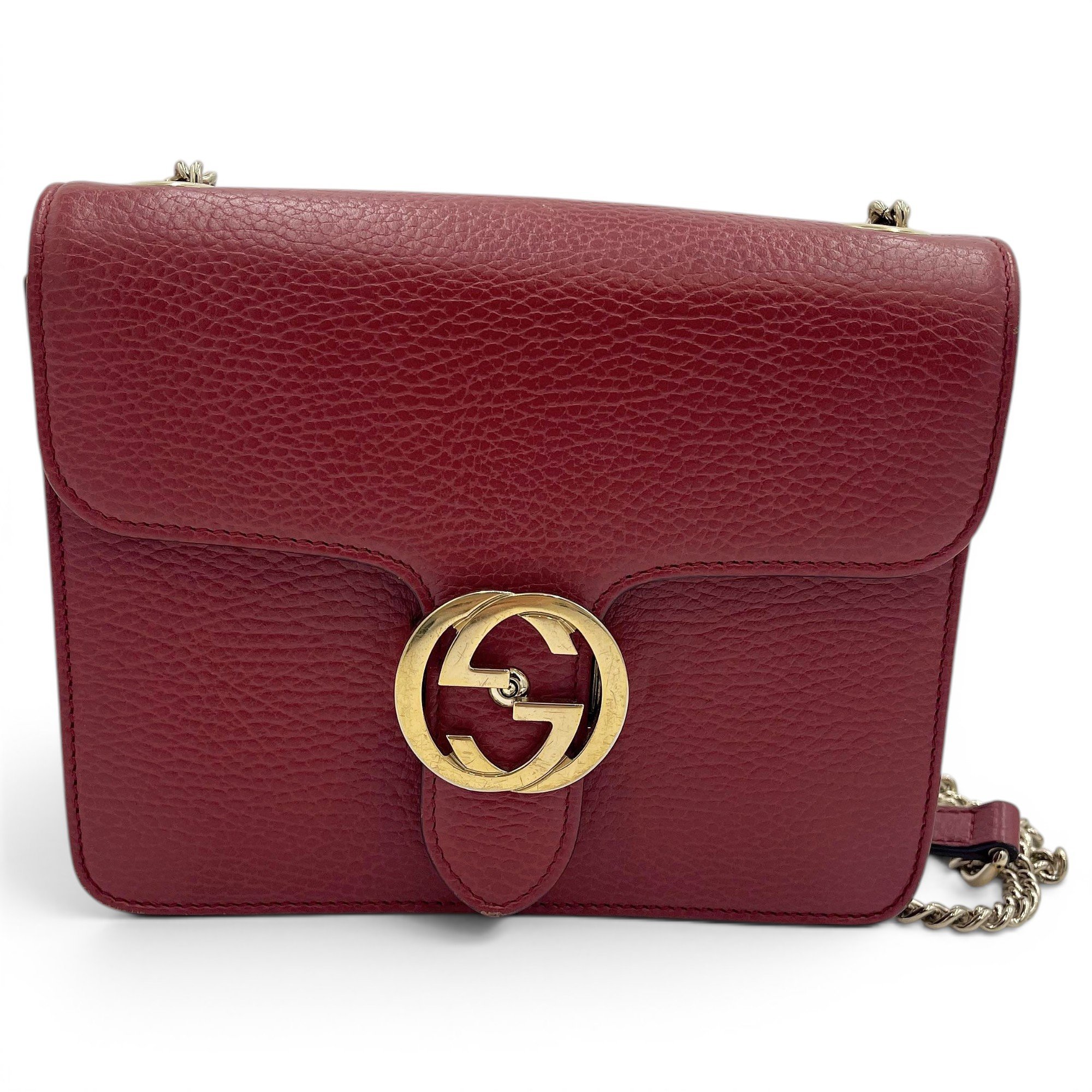 Interlocking leather handbag