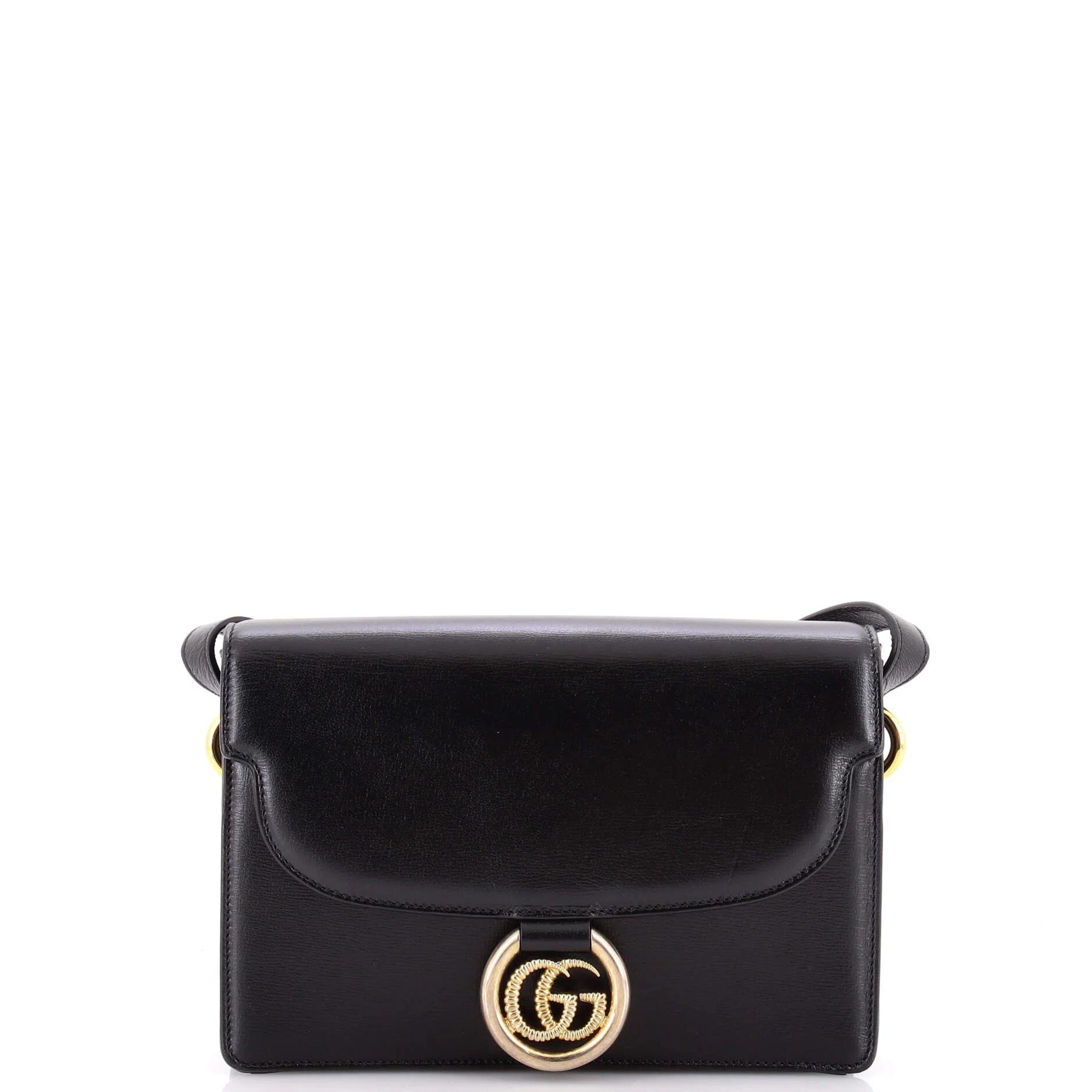 GG Ring leather crossbody bag