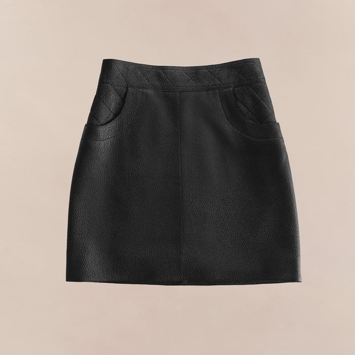 Noir Miniskirt With Quilted Detail